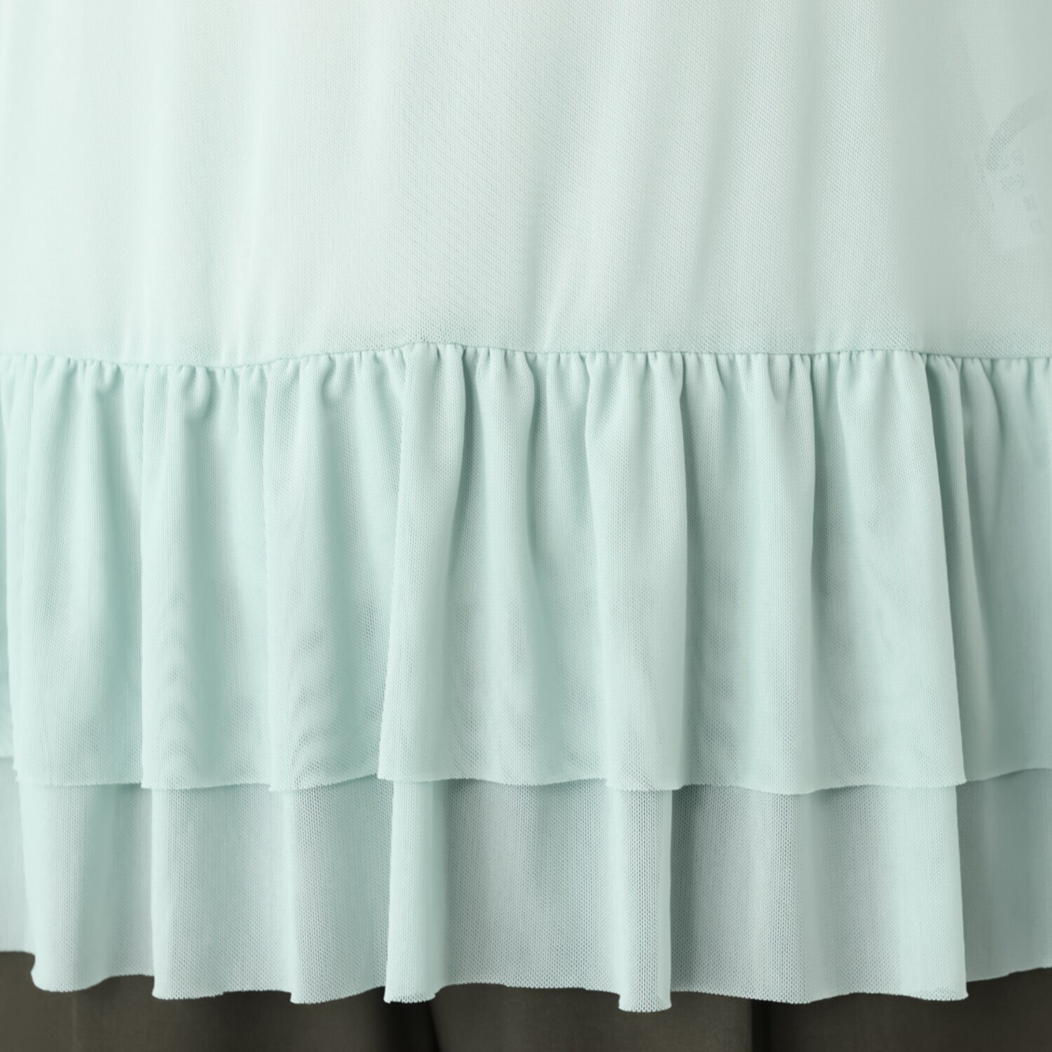 シルバーミントシュガー ソフトチュール 重ね着に大活躍 袖丈長め、裾ティアード インナーロングＴシャツ