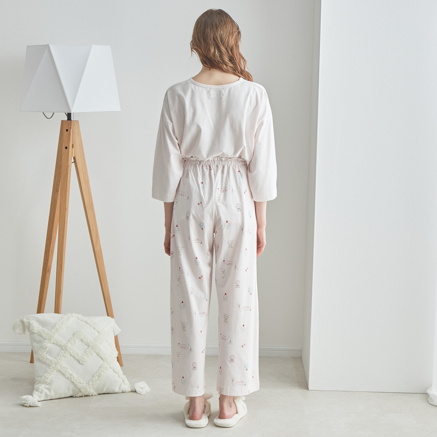 ナルエー 綿１００％天竺 スイーツベア 七分袖パジャマ