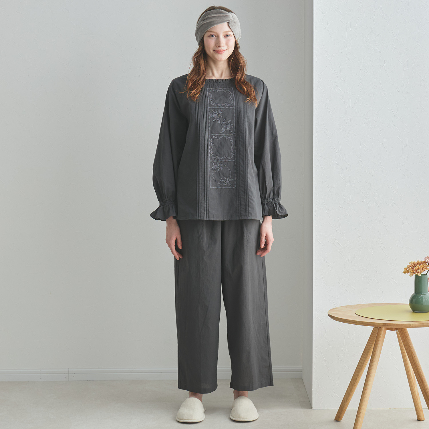 ナルエー コットンローン クラシカル刺しゅう セットアップ