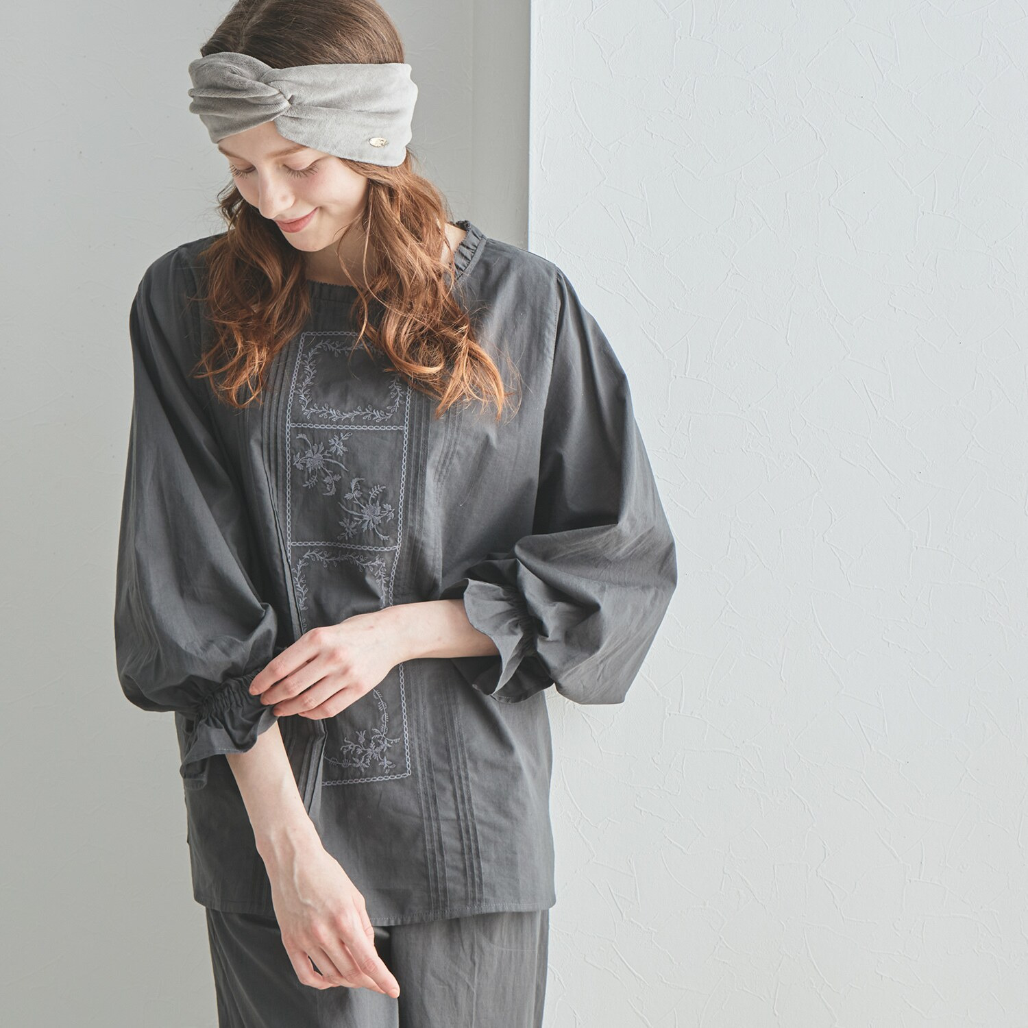 ナルエー コットンローン クラシカル刺しゅう セットアップ