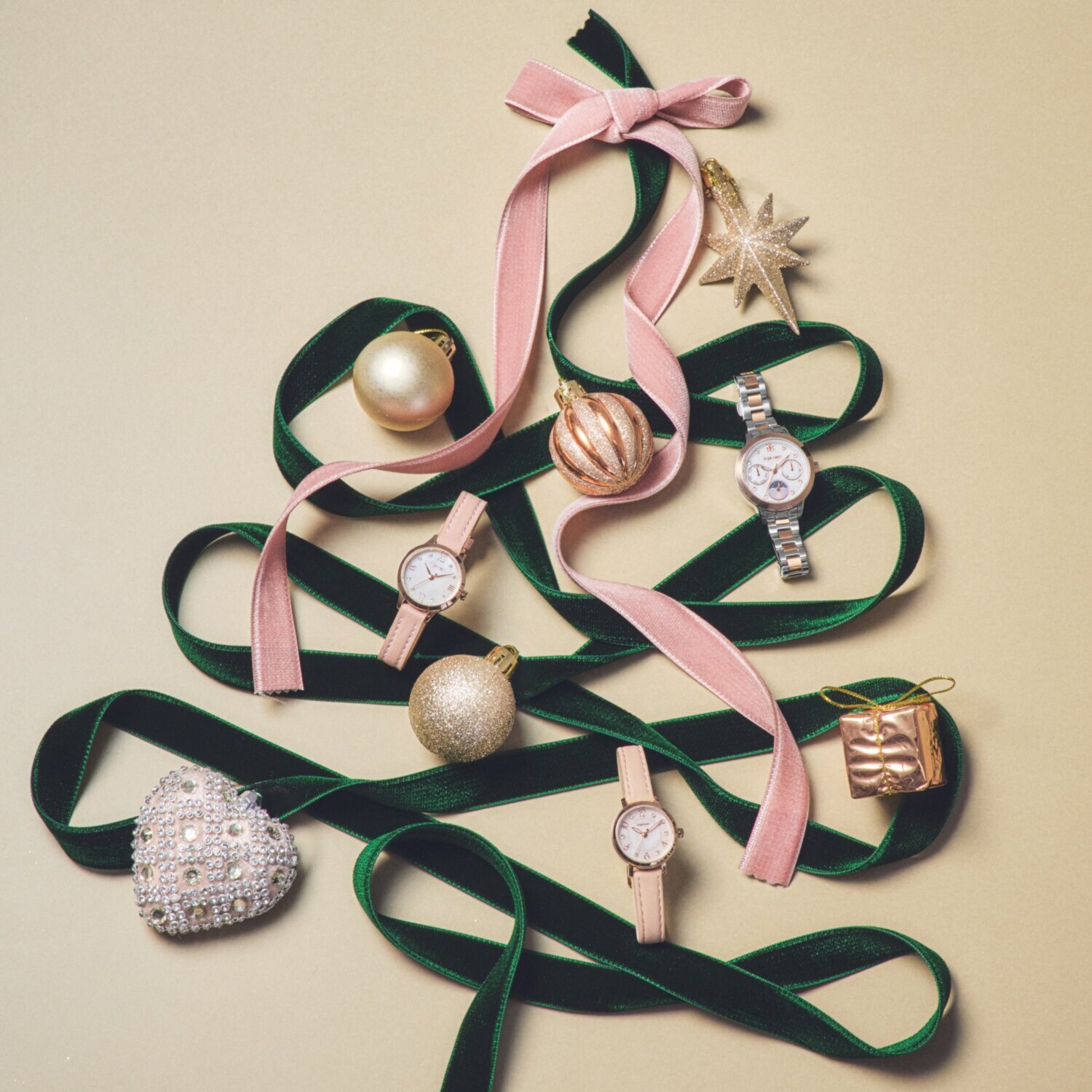 エンジェルハート トゥインクルタイム ラウンドフェイス ソーラーウォッチ ＜ピンクゴールドカラー＞