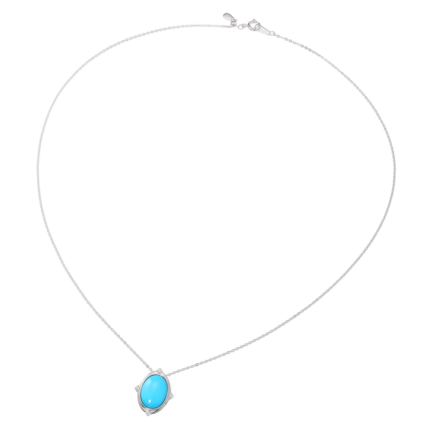 ミケランジェロ シルバー ３カラットＵＰ アリゾナ産 ターコイズ＆ＣＺ ペンダント