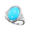 ミケランジェロ シルバー ３カラットＵＰ アリゾナ産 ターコイズ＆ＣＺ リング
