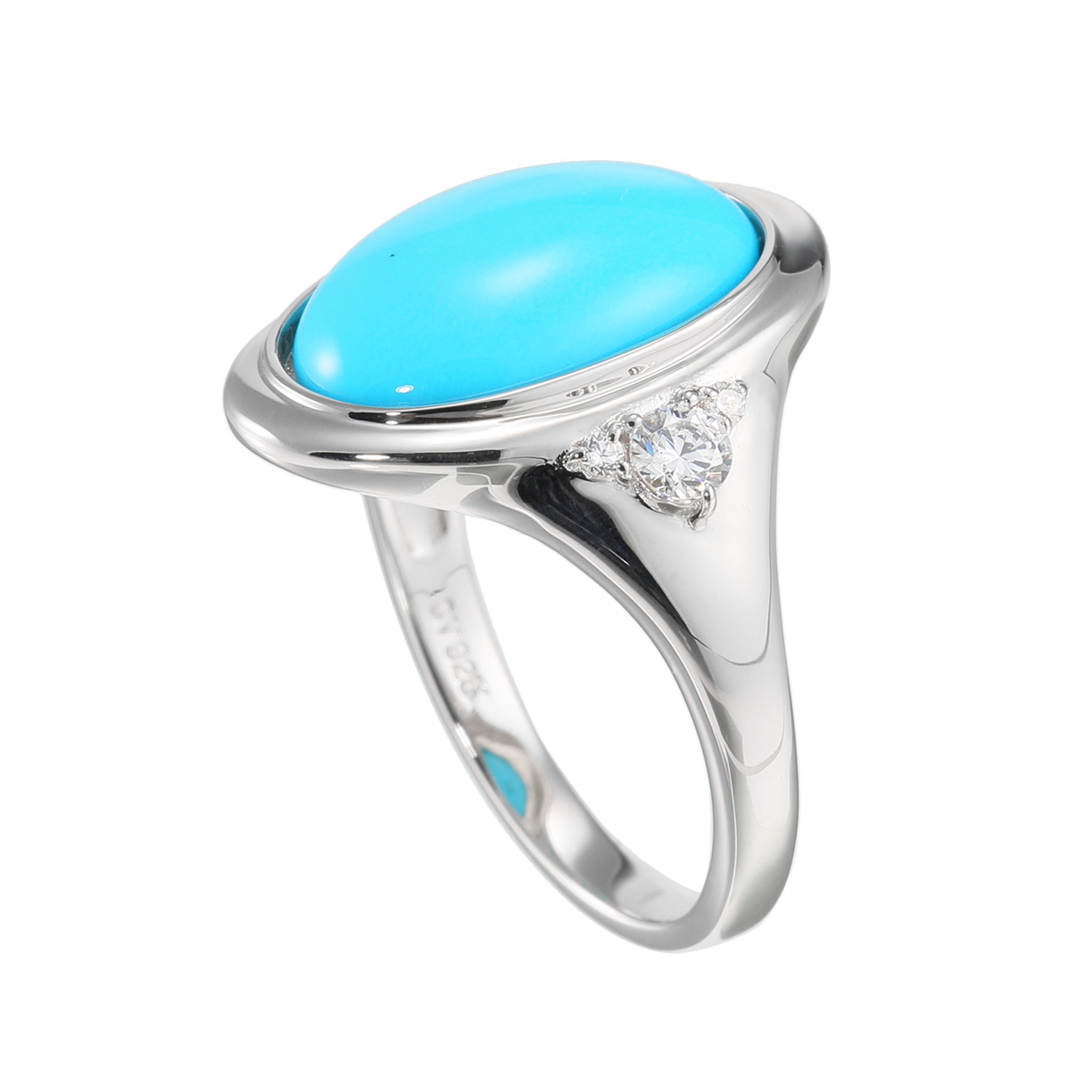 ミケランジェロ シルバー ３カラットＵＰ アリゾナ産 ターコイズ＆ＣＺ リング