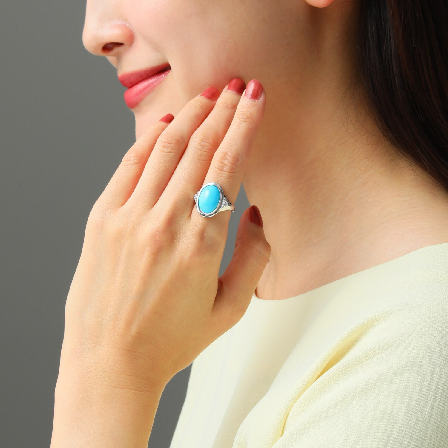 ミケランジェロ シルバー ３カラットＵＰ アリゾナ産 ターコイズ＆ＣＺ リング