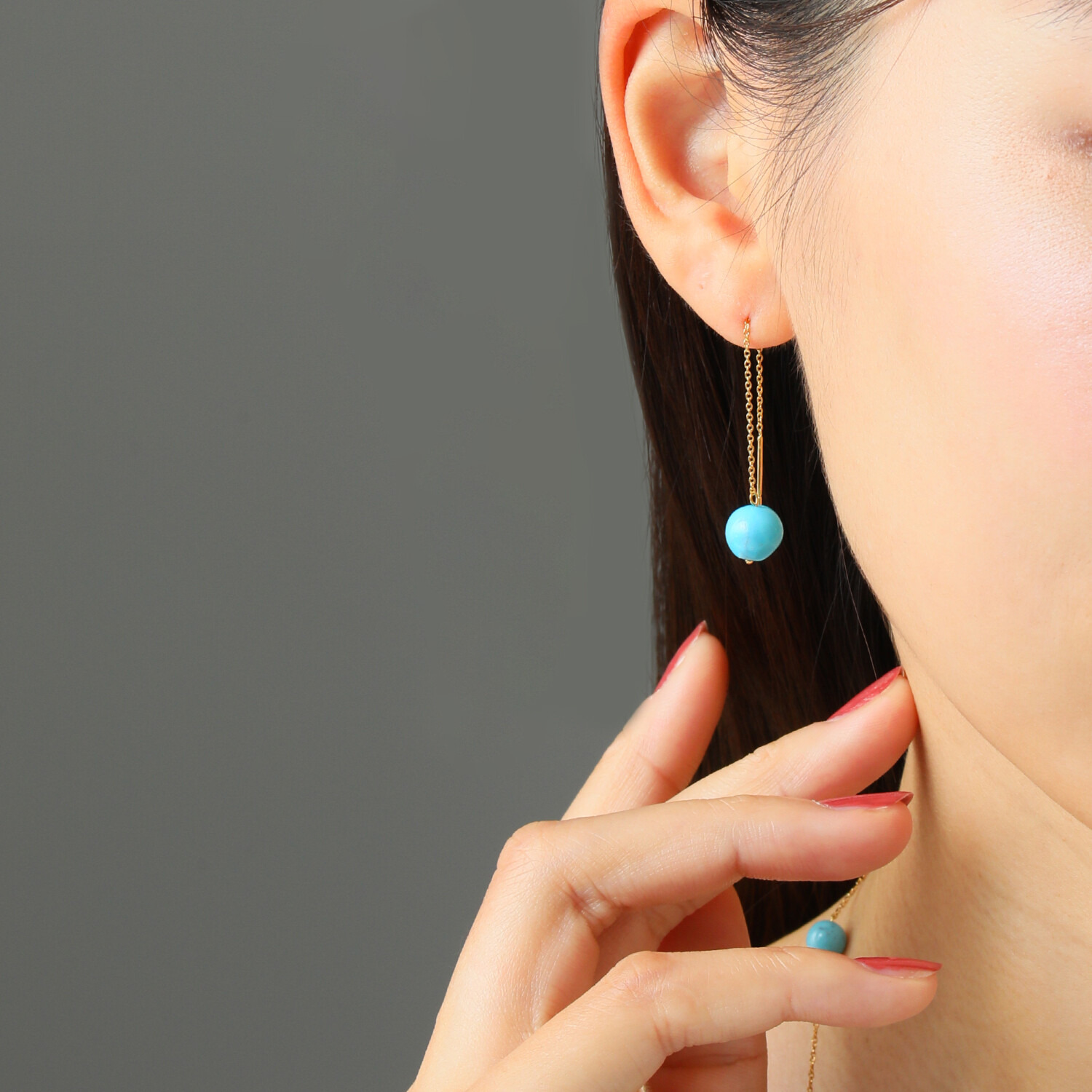 ミケランジェロ シルバー アリゾナ産ターコイズ アメリカンピアス