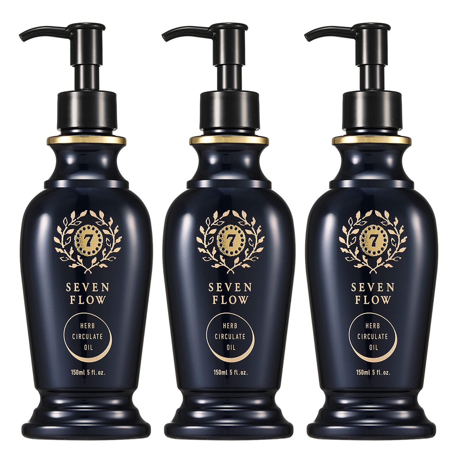 セブン　フロー 美容成分９９．９％配合 ハリツヤ潤い美肌へ お顔から全身まで使える！ 新ハーブサーキュレイト オイル ３本セット