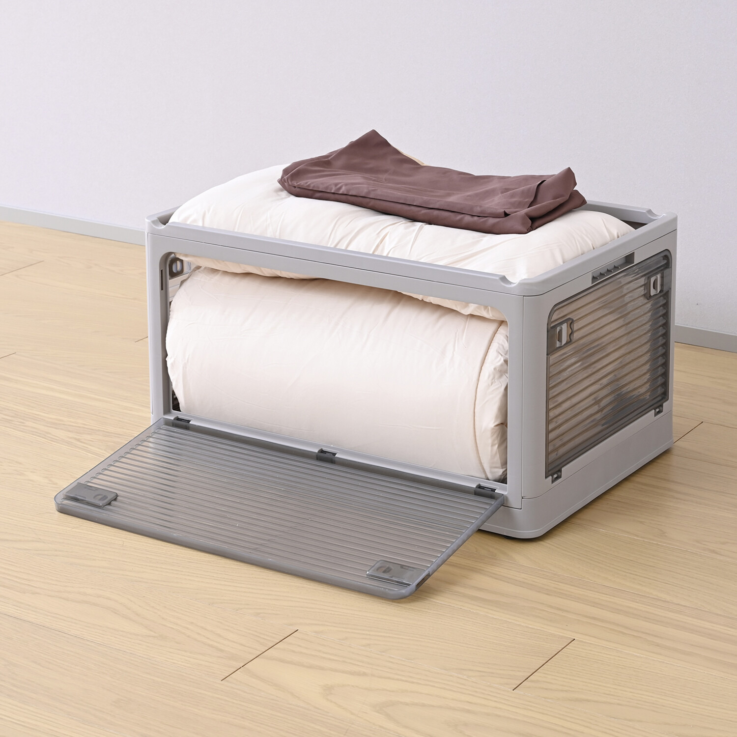 側面・天面５か所 全てオープン構造で 出し入れ楽々♪ コンテナフルオープン ボックス ３個セット ＜ＸＬサイズ＞