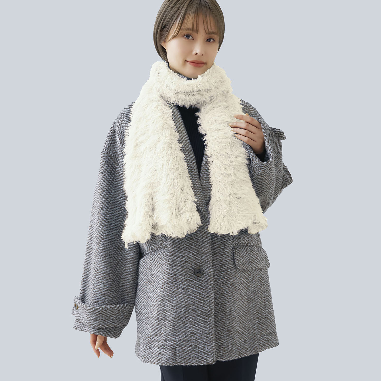 ６ｗａｙ仕様の使える おしゃれな冬の相棒 Ｍｉｒａｃｌｅ　Ｂｏａ マルチストール