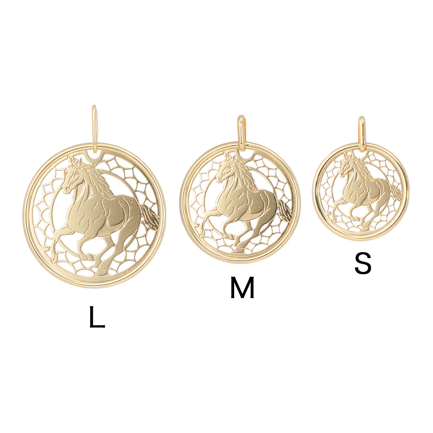 響美 １８Ｋ 午　光輪 コイン型ペンダントトップ ＜Ｓ＞