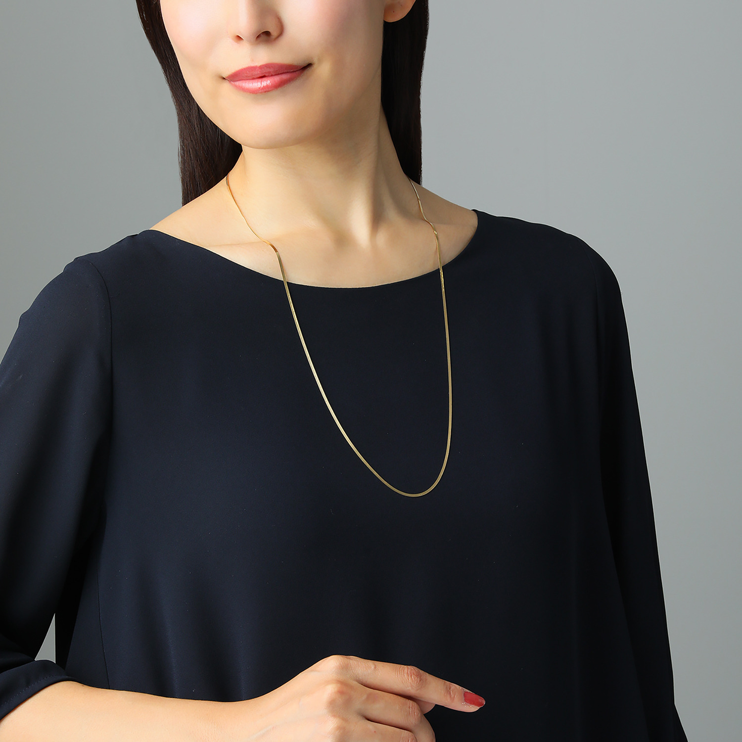 響美 １８Ｋ ビロードチェーン ロングネックレス