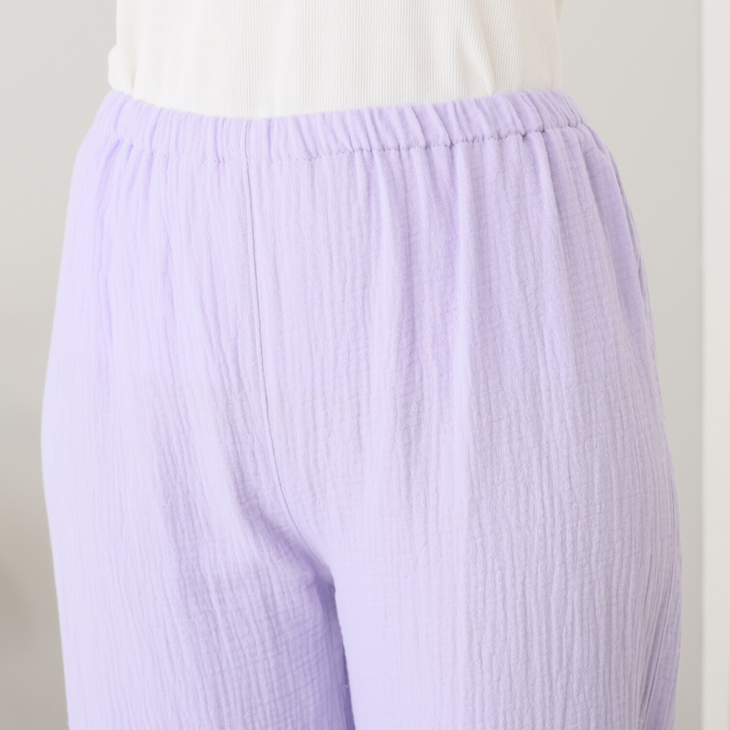 綿１００％！ ふんわりやさしい 肌触りの ダブルガーゼ 長袖シャツパジャマ