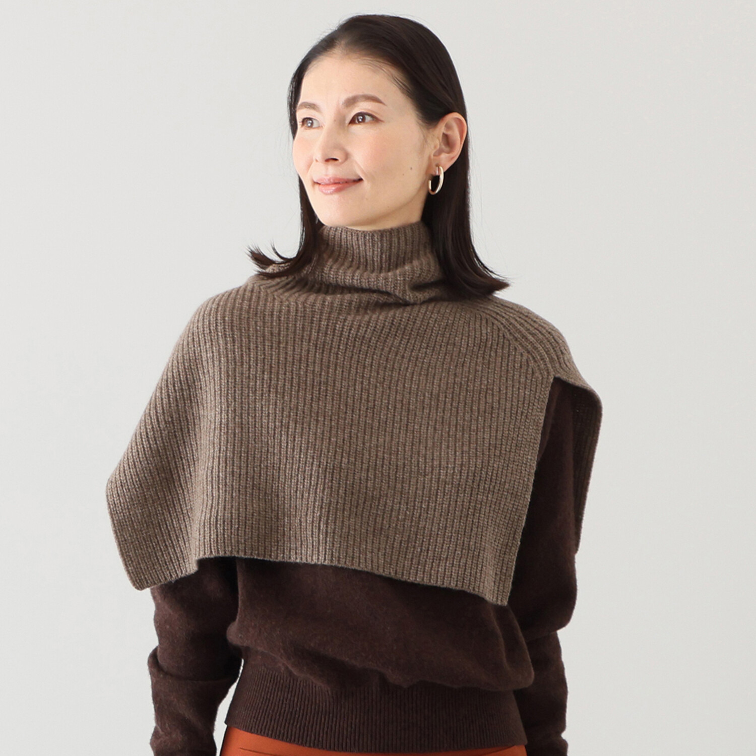 ネイチャーズ 無染色ヤク 片畦編み ネックウォーマー