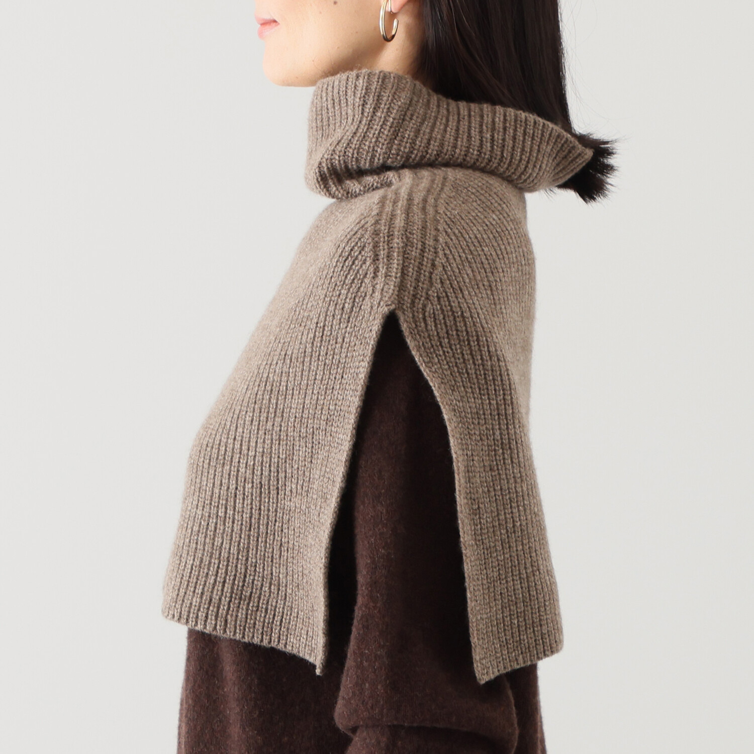 ネイチャーズ 無染色ヤク 片畦編み ネックウォーマー