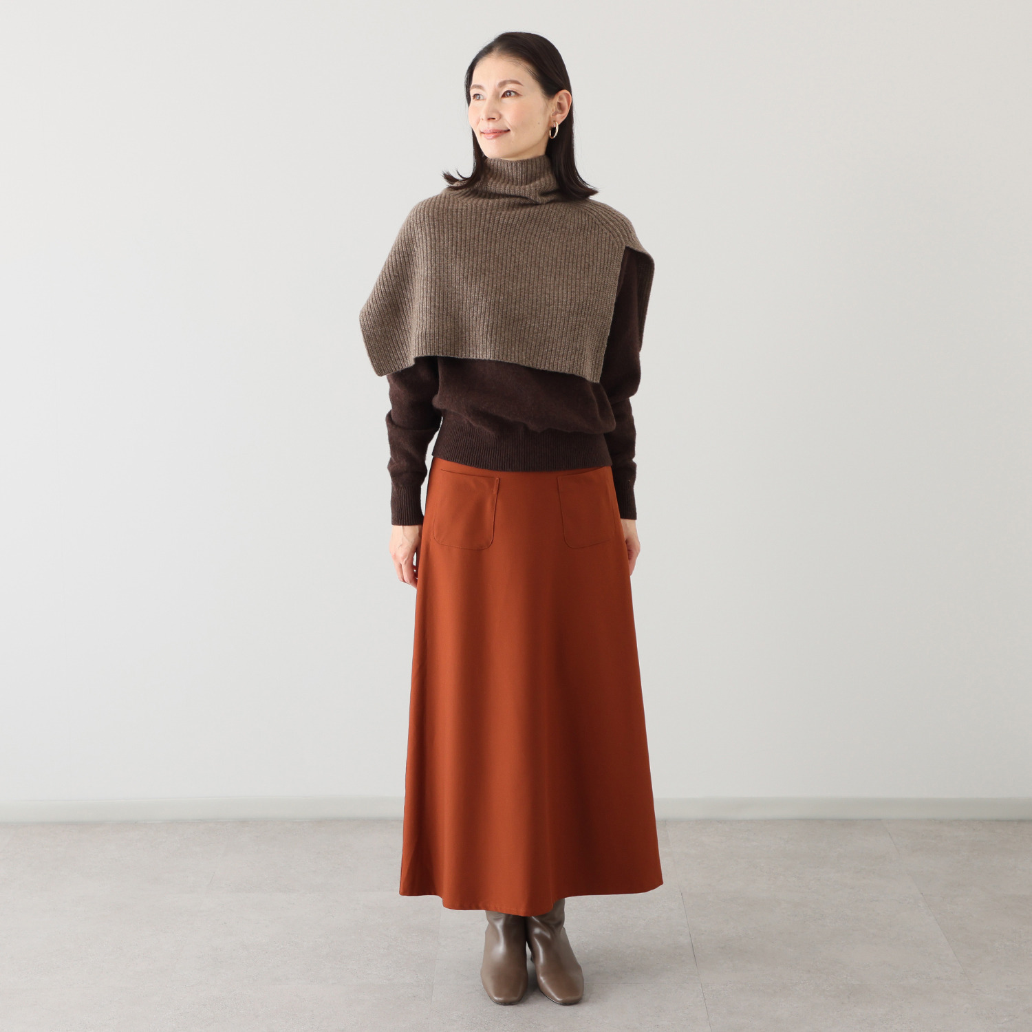 ネイチャーズ 無染色ヤク 片畦編み ネックウォーマー