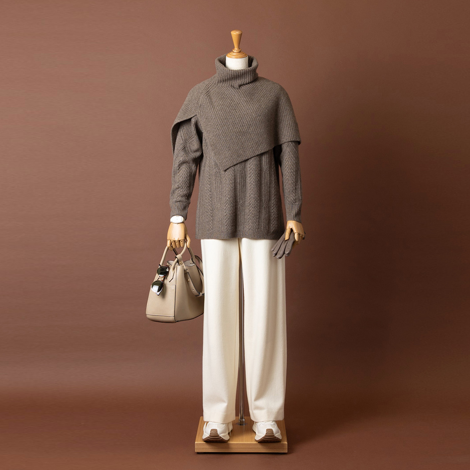 ネイチャーズ 無染色ヤク 片畦編み ネックウォーマー