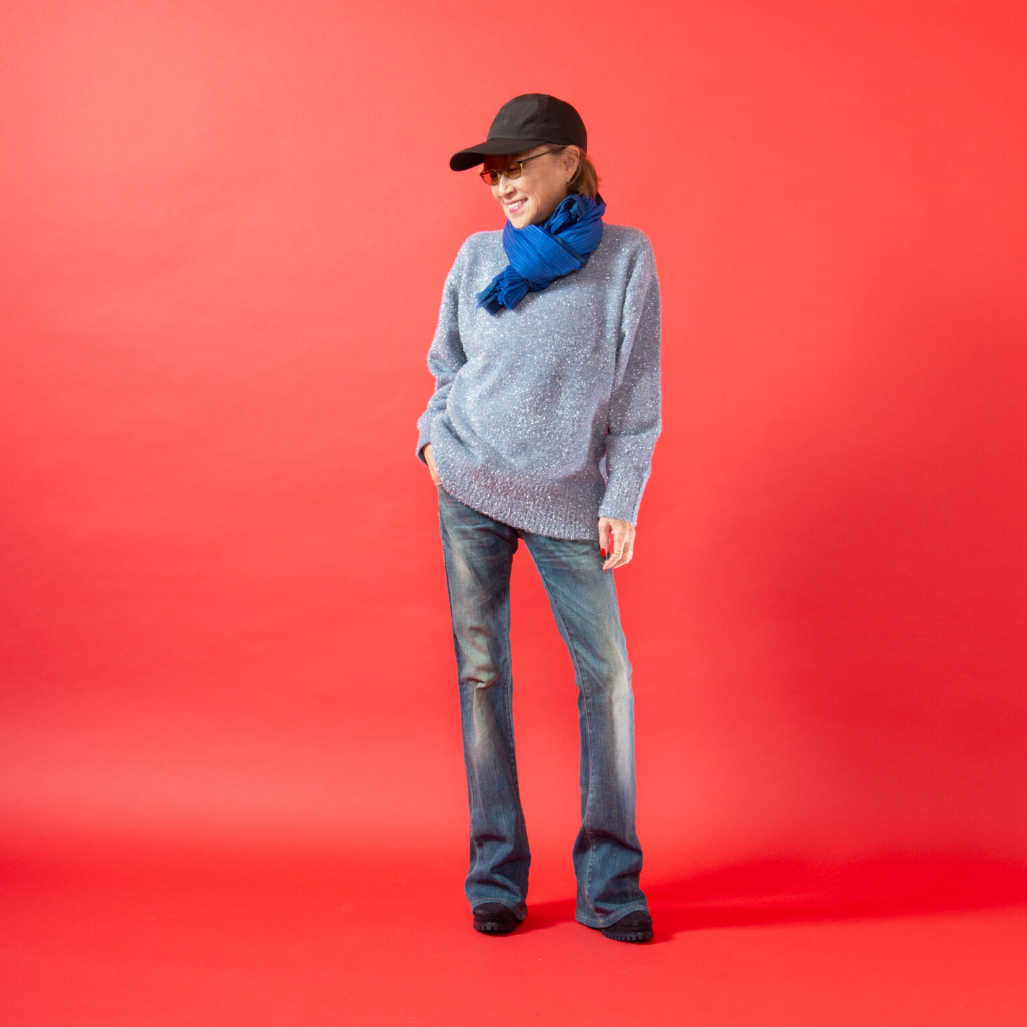 ミニマライズプラス クリスマスを彩る ちょっとラメ糸で大人の 上品なキラキラ感を楽しむ 気持ちが上がる ニットプルオーバー