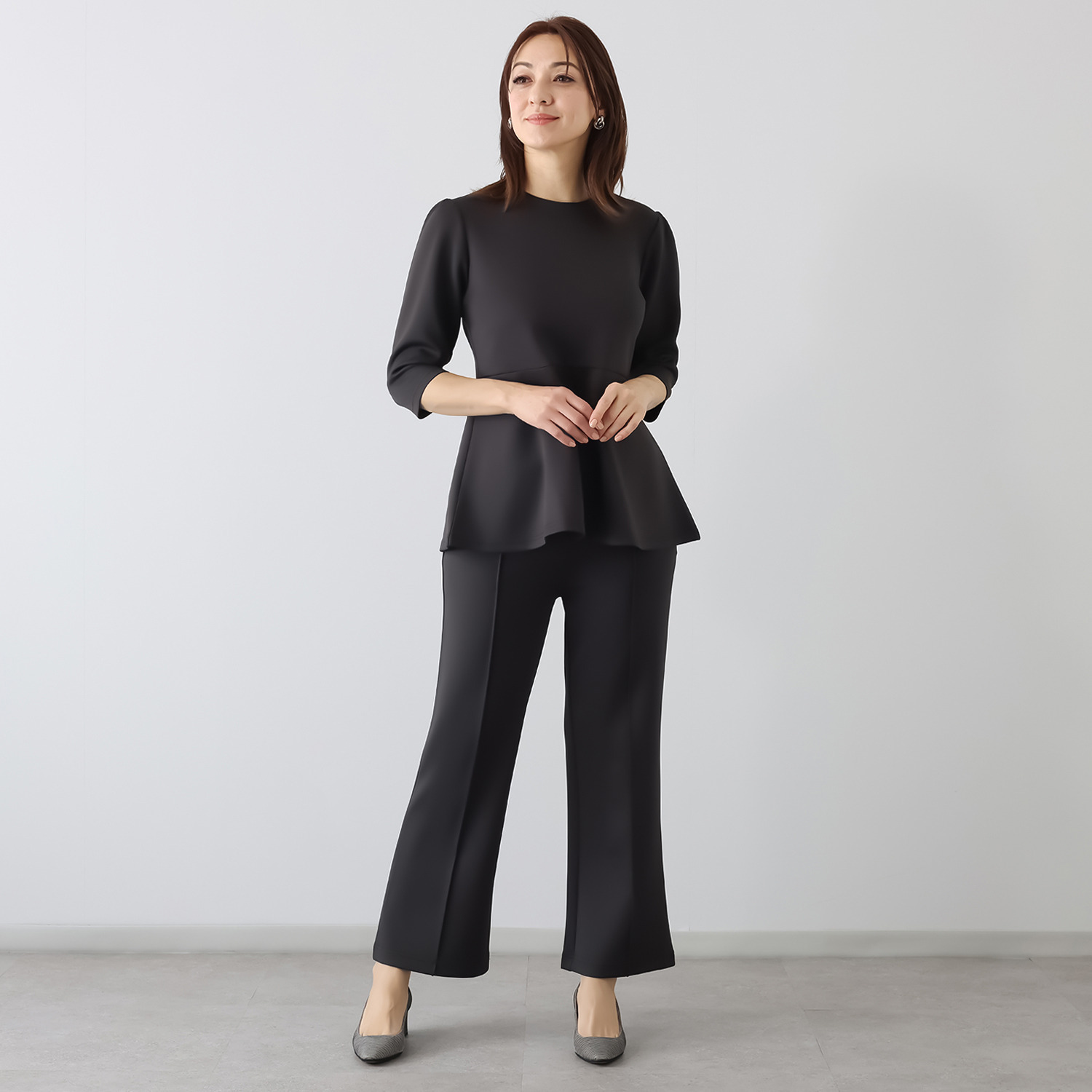 マンスリートライミー 着回し抜群 きれいシルエット トップス＆パンツセット