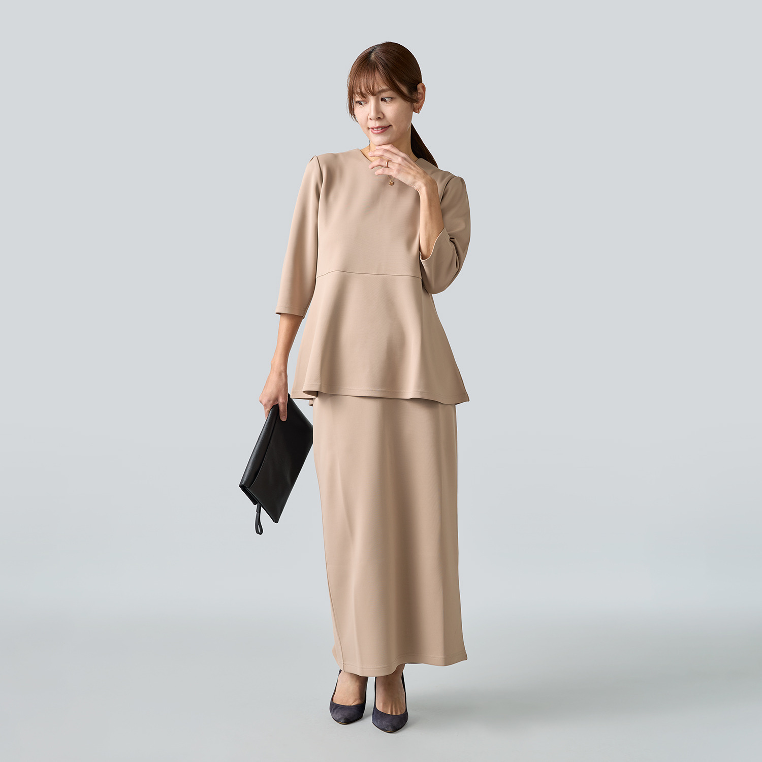 マンスリートライミー 着回し抜群 きれいシルエット トップス＆パンツセット