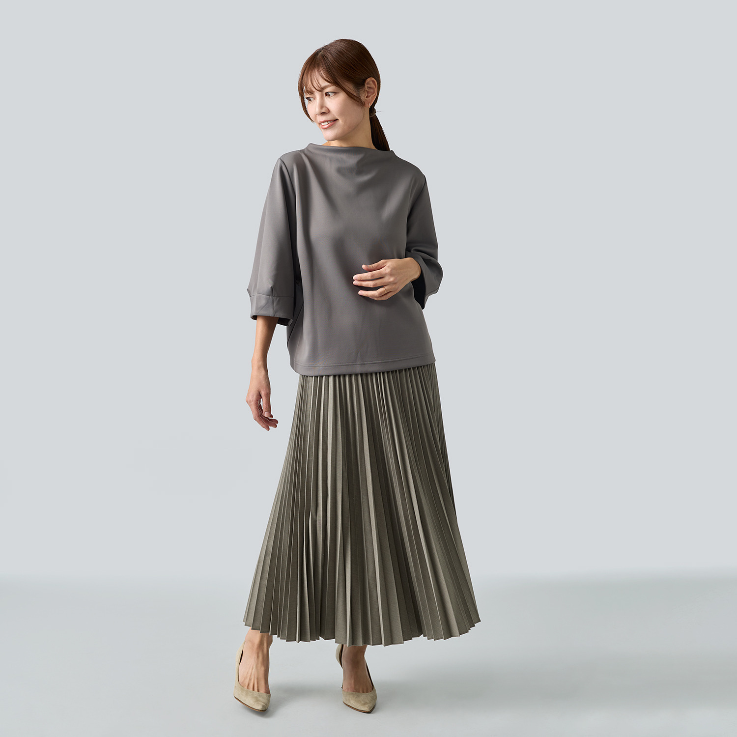 マンスリートライミー 着回し抜群 体形カバートップス＆ すっきりスカートセット