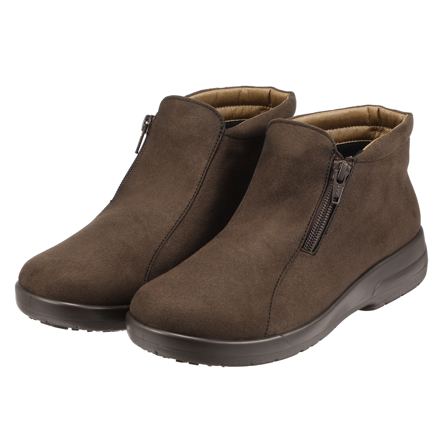 トップドライ スエード調 サイドファスナー付 ハイカットシューズ