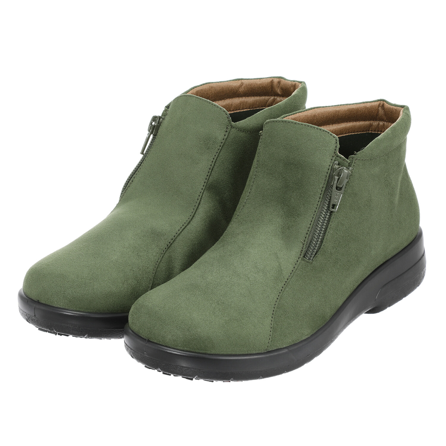 トップドライ スエード調 サイドファスナー付 ハイカットシューズ