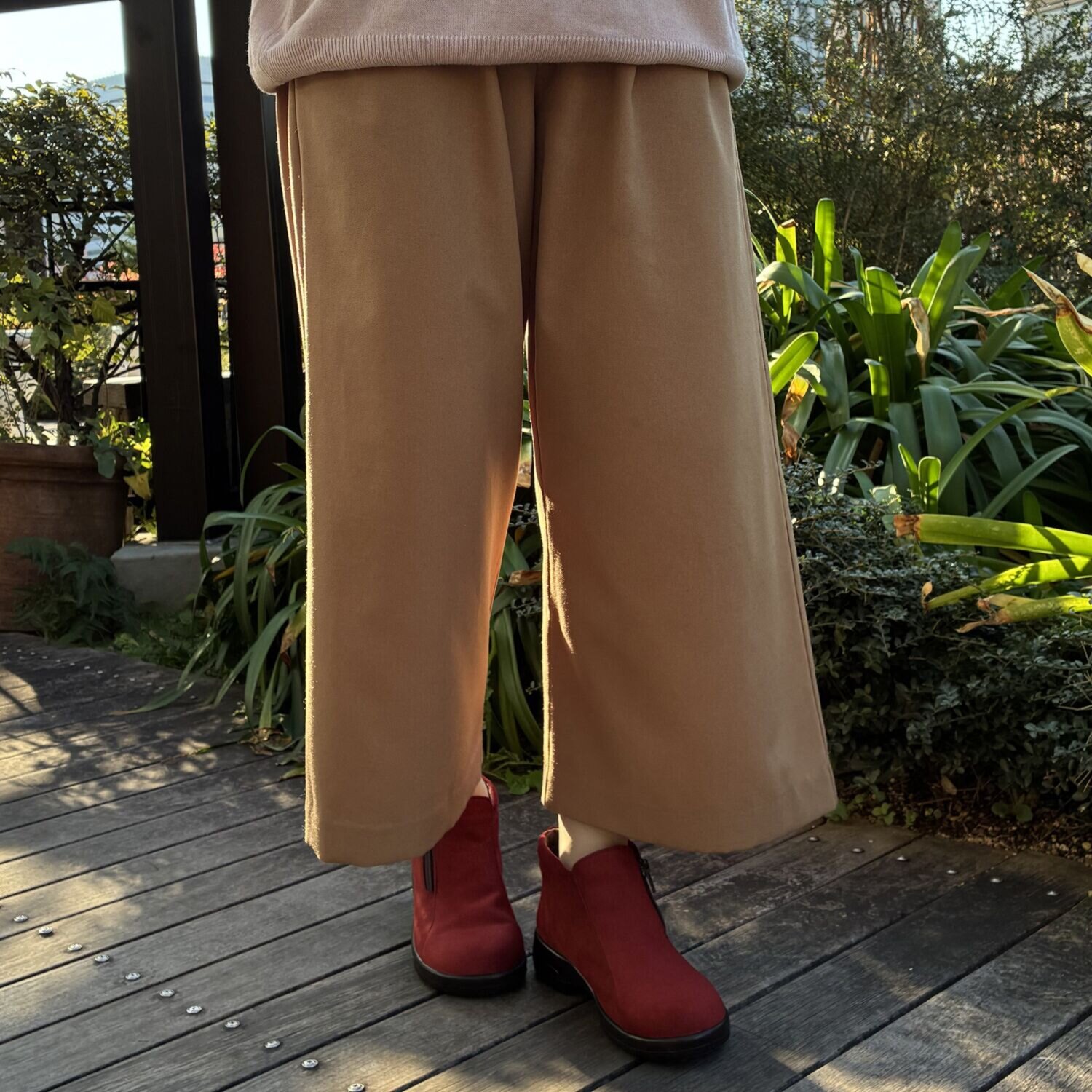 トップドライ スエード調 サイドファスナー付 ハイカットシューズ