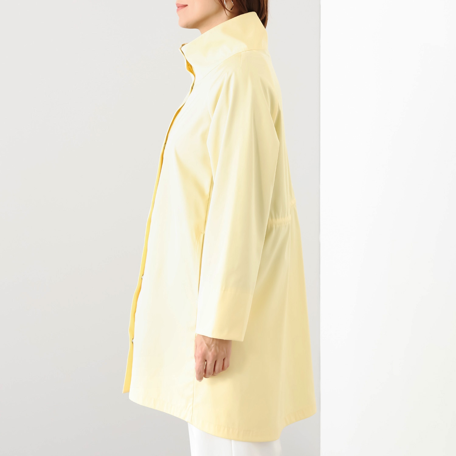 メリオン 春にうれしい機能素材使用 ハイネック Ａラインシルエット スプリングコート