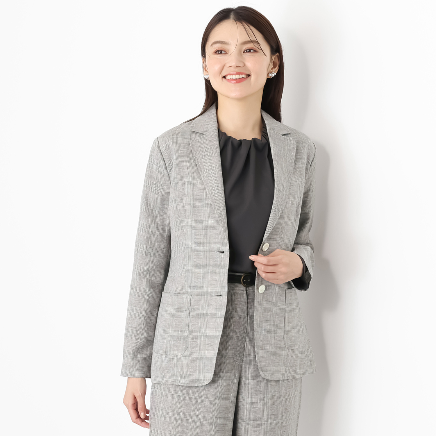 メリオン フランス・ ノルマンディー産 プラチナプレミアムリネン 立体シルエット テーラードジャケット