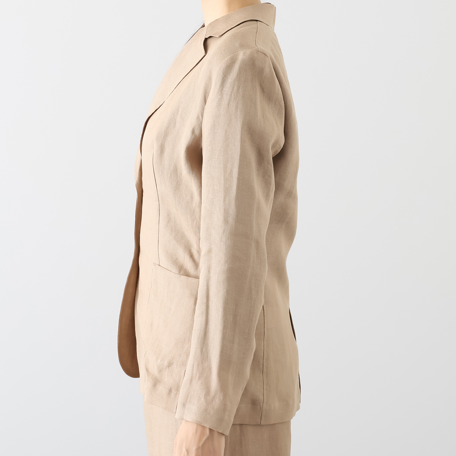 メリオン フランス・ ノルマンディー産 プラチナプレミアムリネン 立体シルエット テーラードジャケット