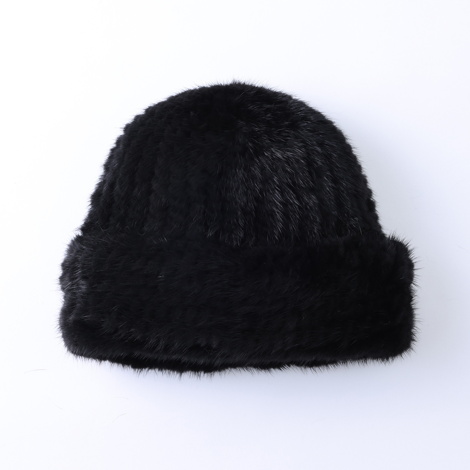 ミンクヤーン ニット帽子