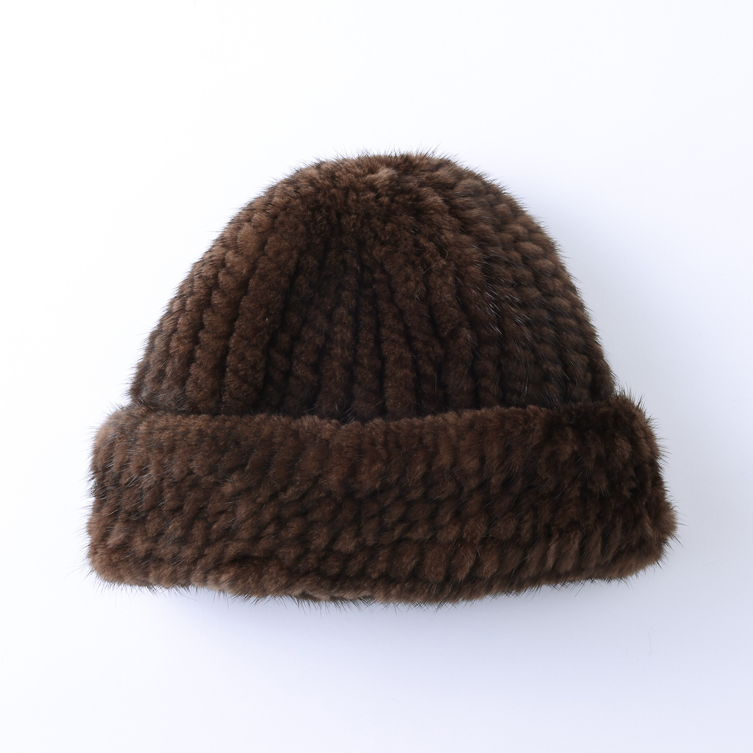 ミンクヤーン ニット帽子