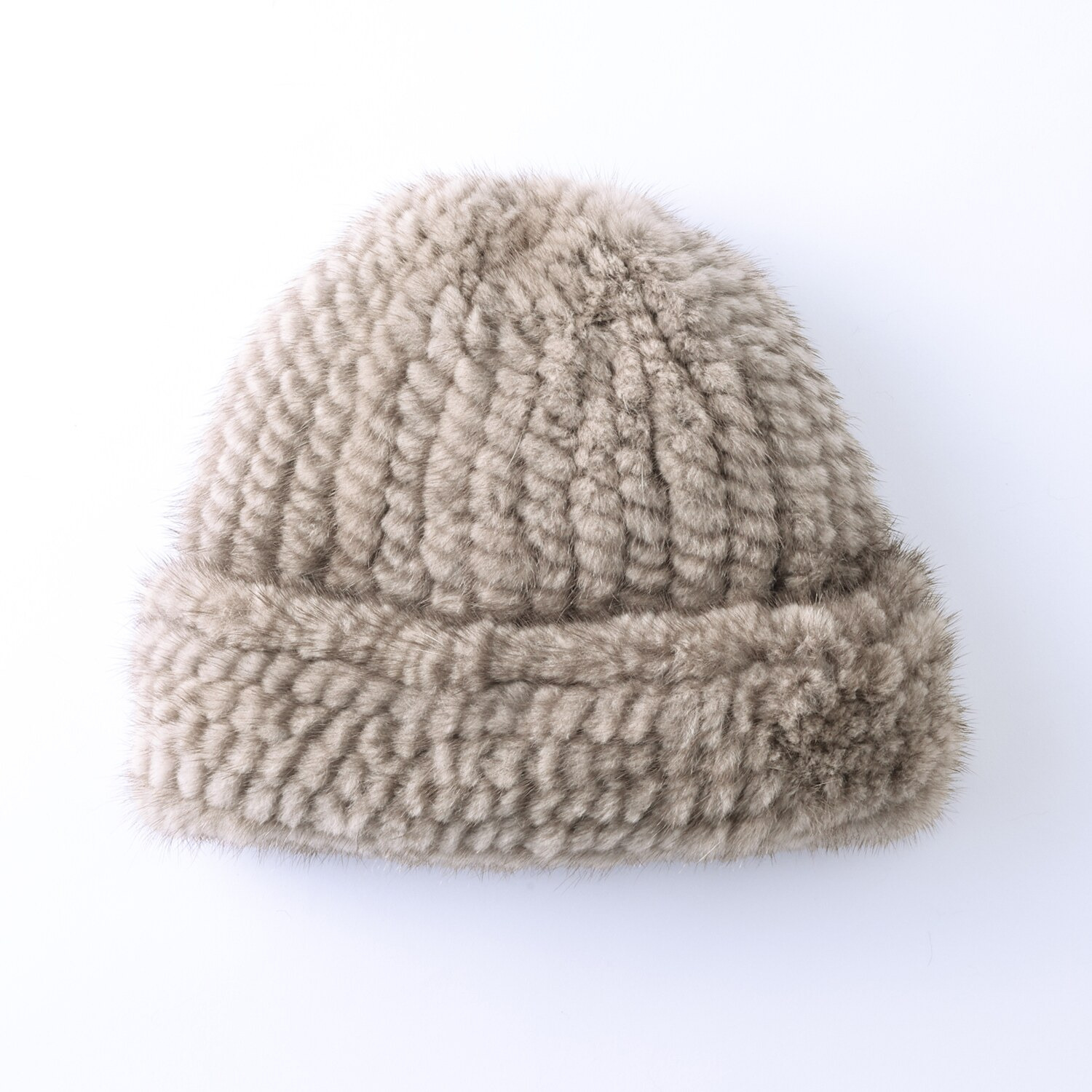 ミンクヤーン ニット帽子