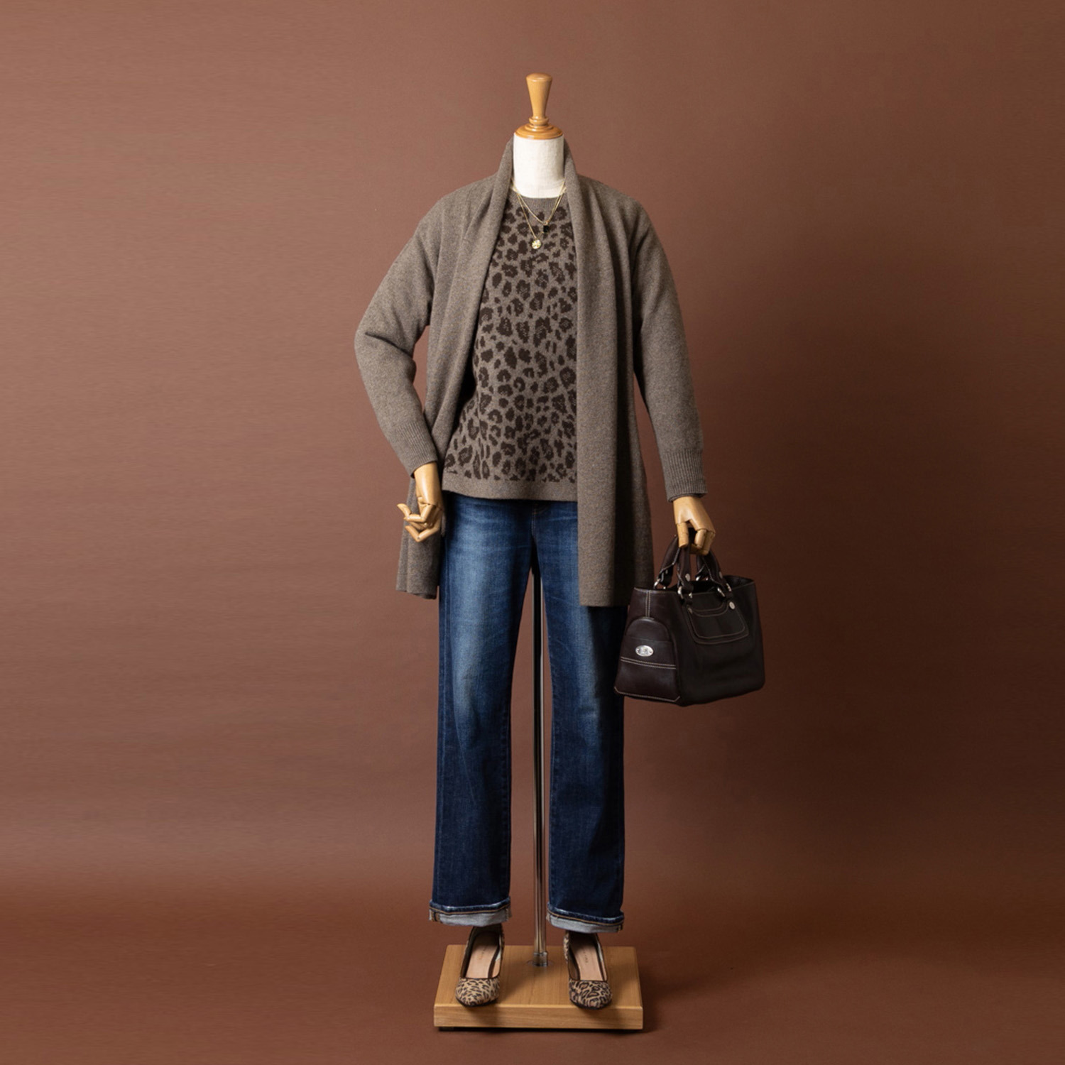 ネイチャーズ 無染色ヤク Ａライン カーディガン