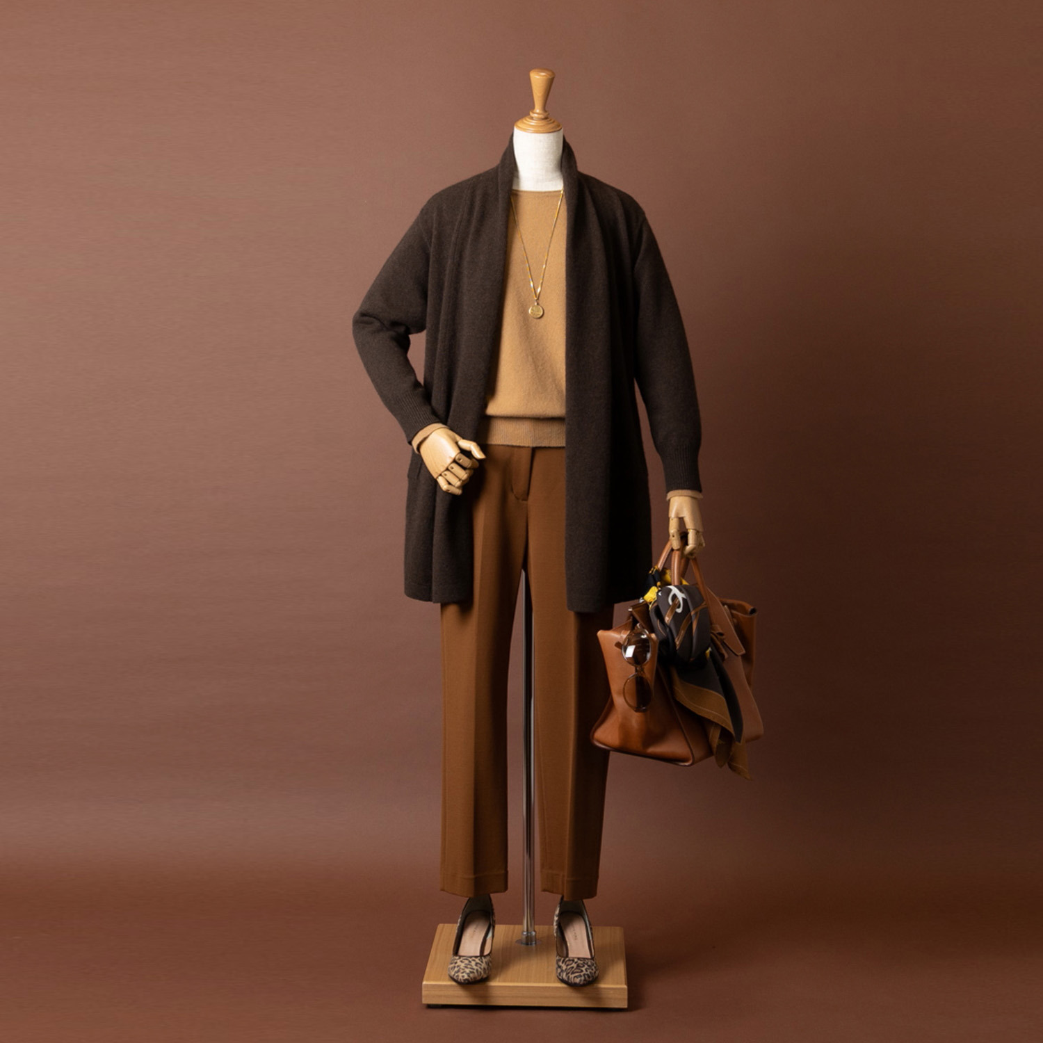 ネイチャーズ 無染色ヤク Ａライン カーディガン