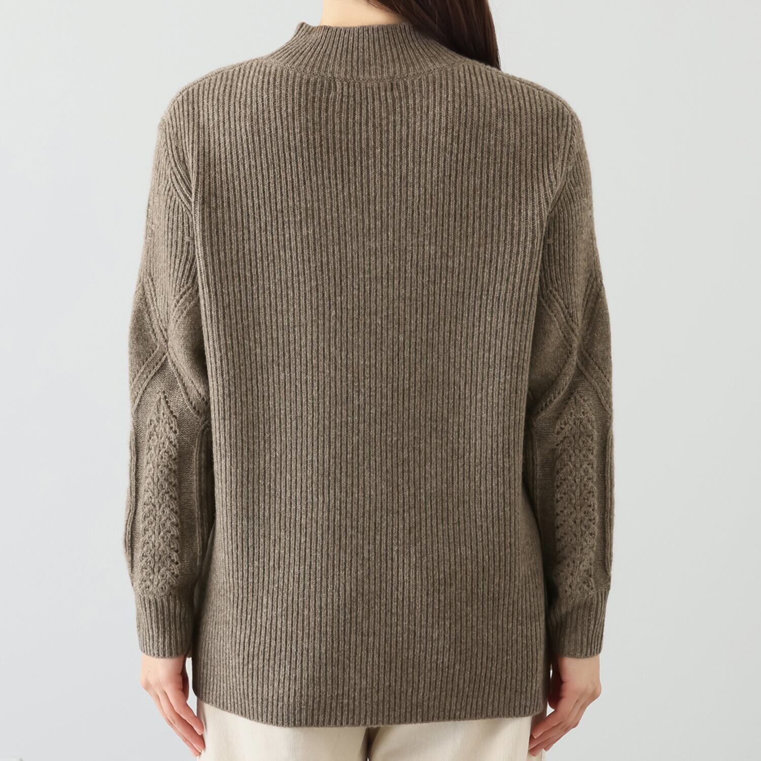 ネイチャーズ 無染色ヤク ダイヤ柄 チュニックプルオーバー