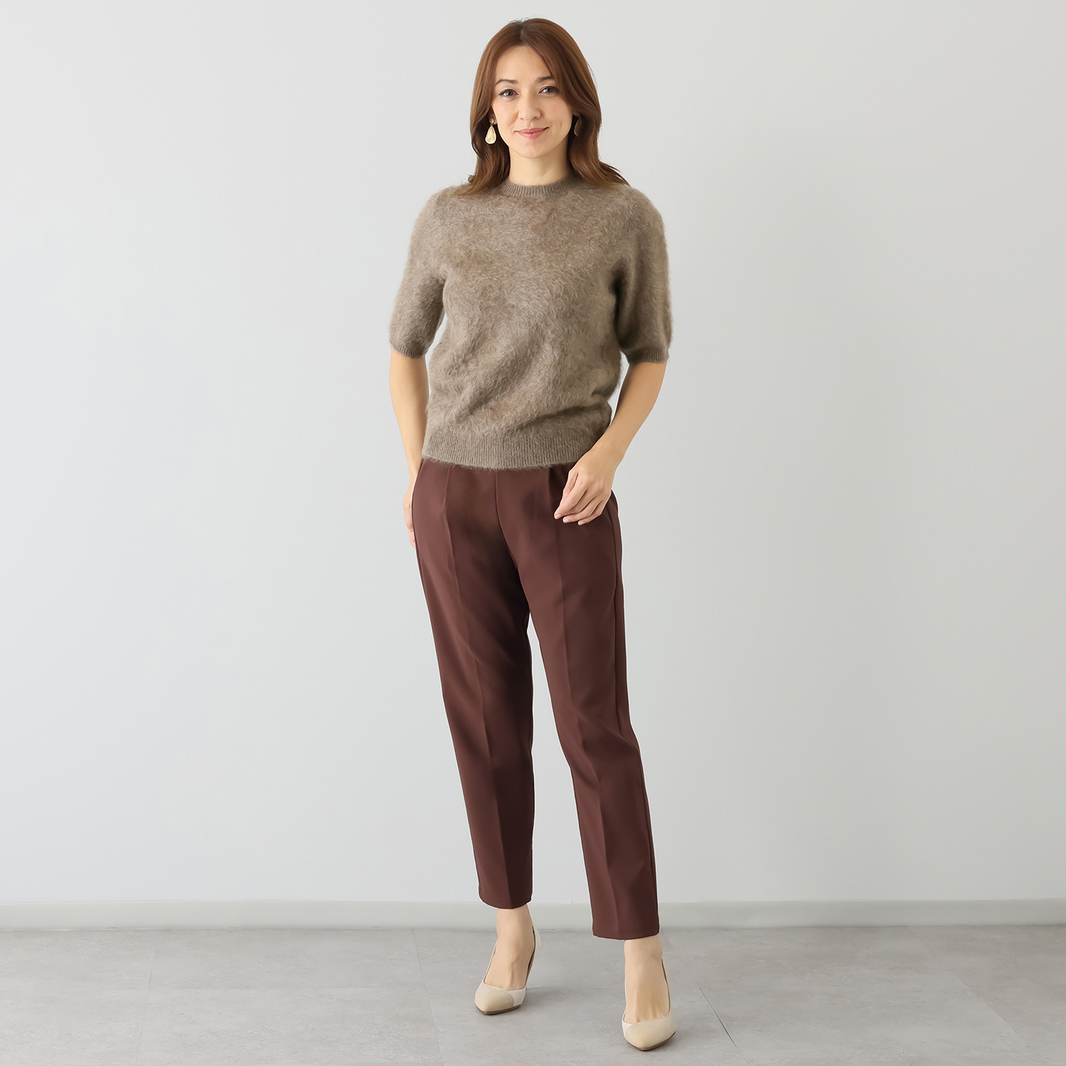 ネイチャーズ 無染色ヤク ファー加工 半袖プルオーバー