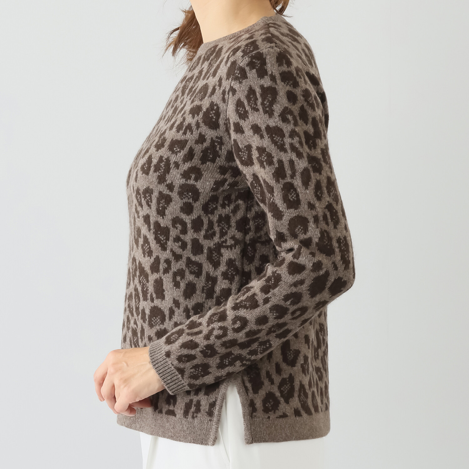 ネイチャーズ 無染色ヤク レオパード柄 プルオーバー