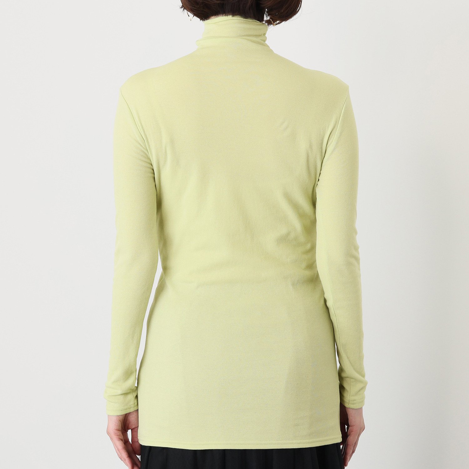 天使の綿シフォン 四六時中着たくなる！ 極上の肌触り！ ロング丈 ボトルネック 二重長袖プルオーバー