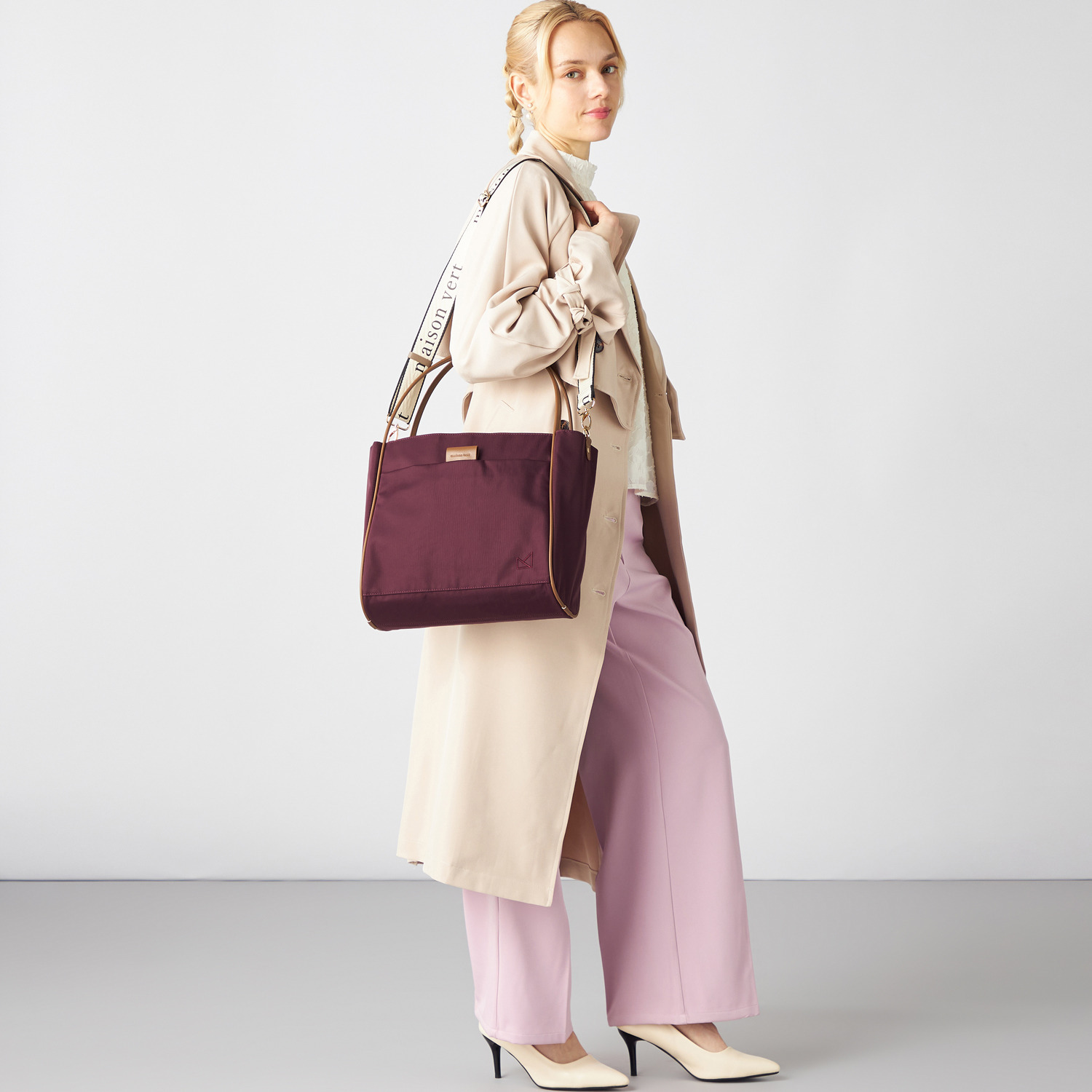 メゾンヴェール はっ水ナイロン ３層構造　軽量 ２ウェイトートバッグ＆ スマホショルダーセット