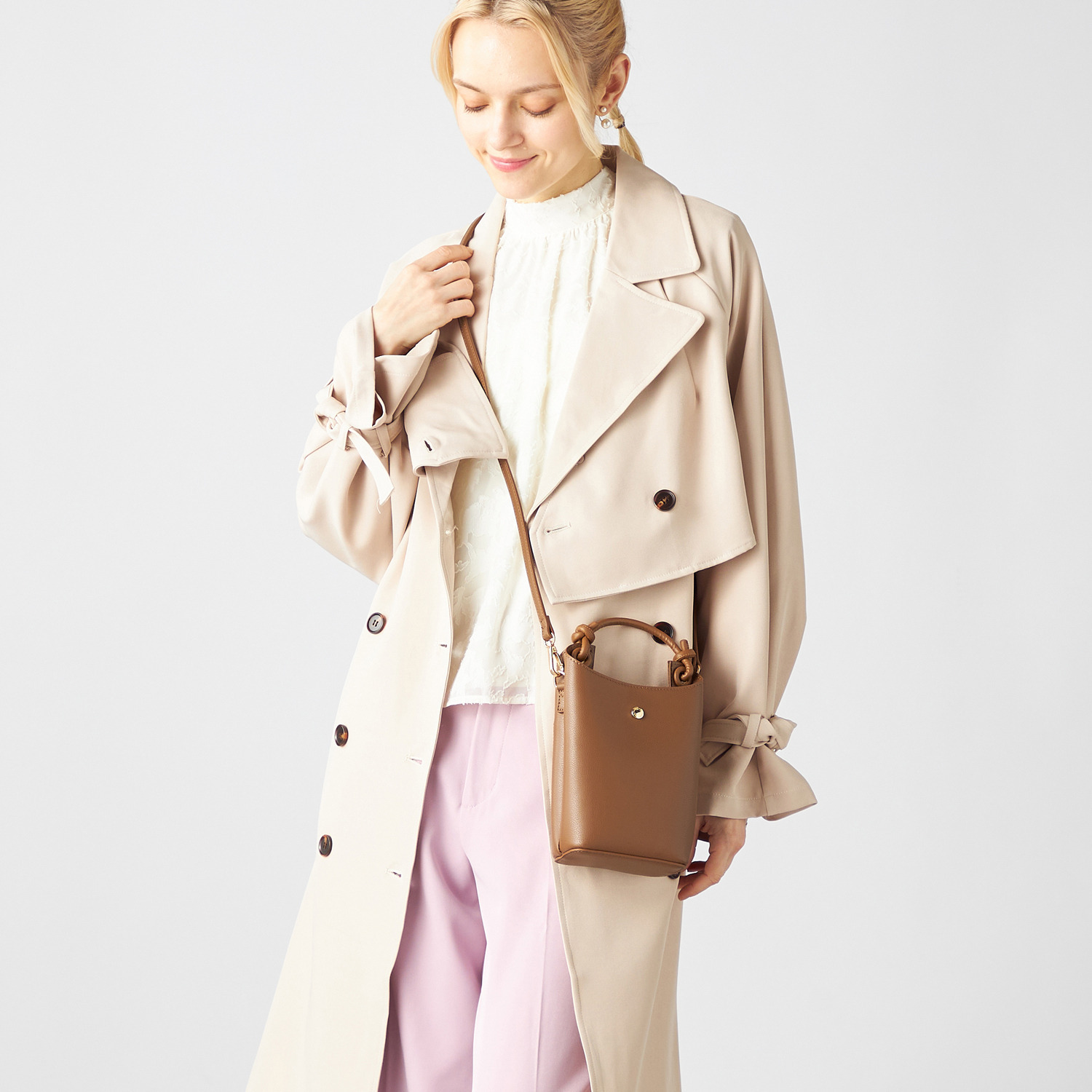 メゾンヴェール はっ水ナイロン ３層構造　軽量 ２ウェイトートバッグ＆ スマホショルダーセット