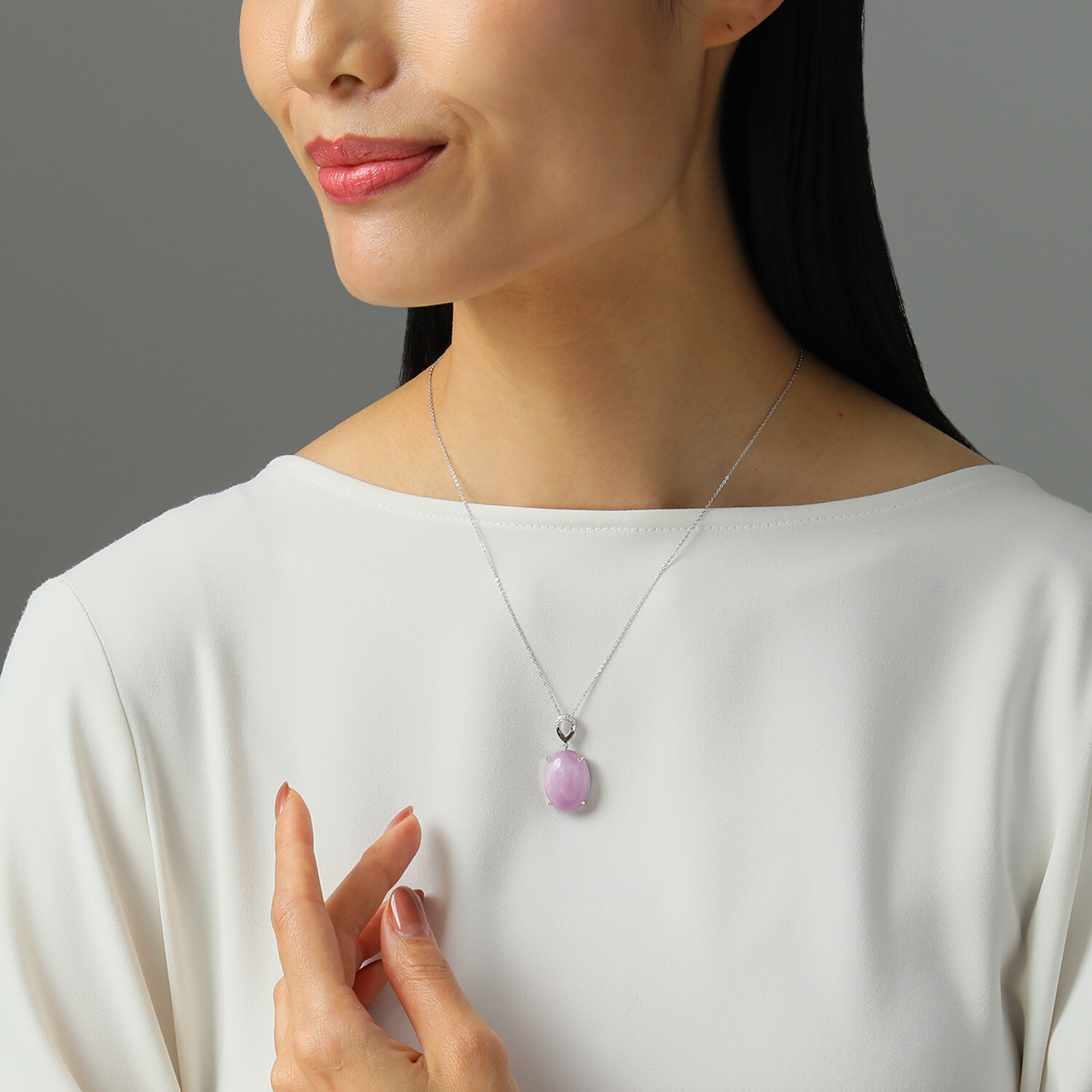 石友蔵出しコレクション シルバー １５カラットＵＰ クンツァイト＆ ＣＺ ネックレス