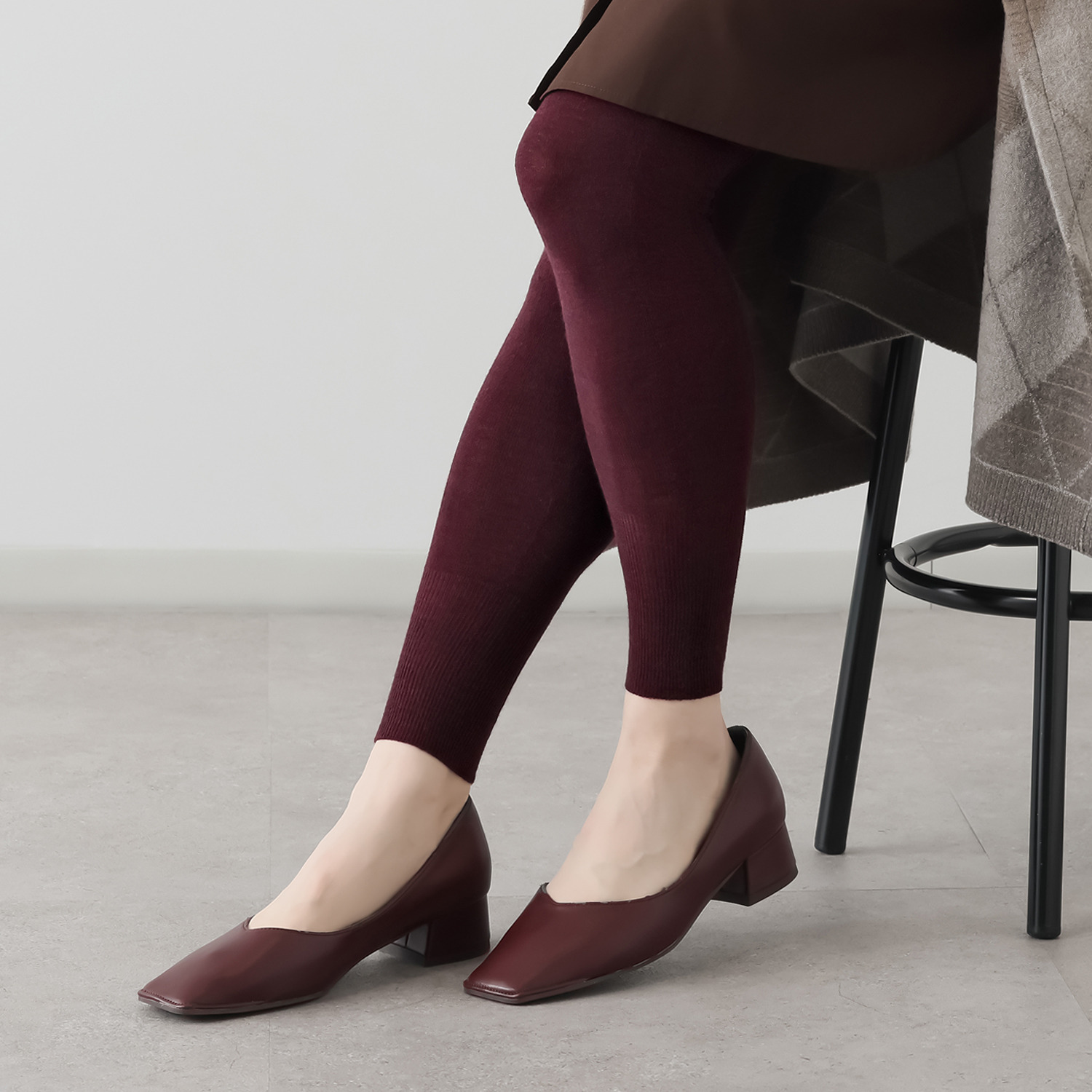 イイネス ウール混 ストレッチレギンス