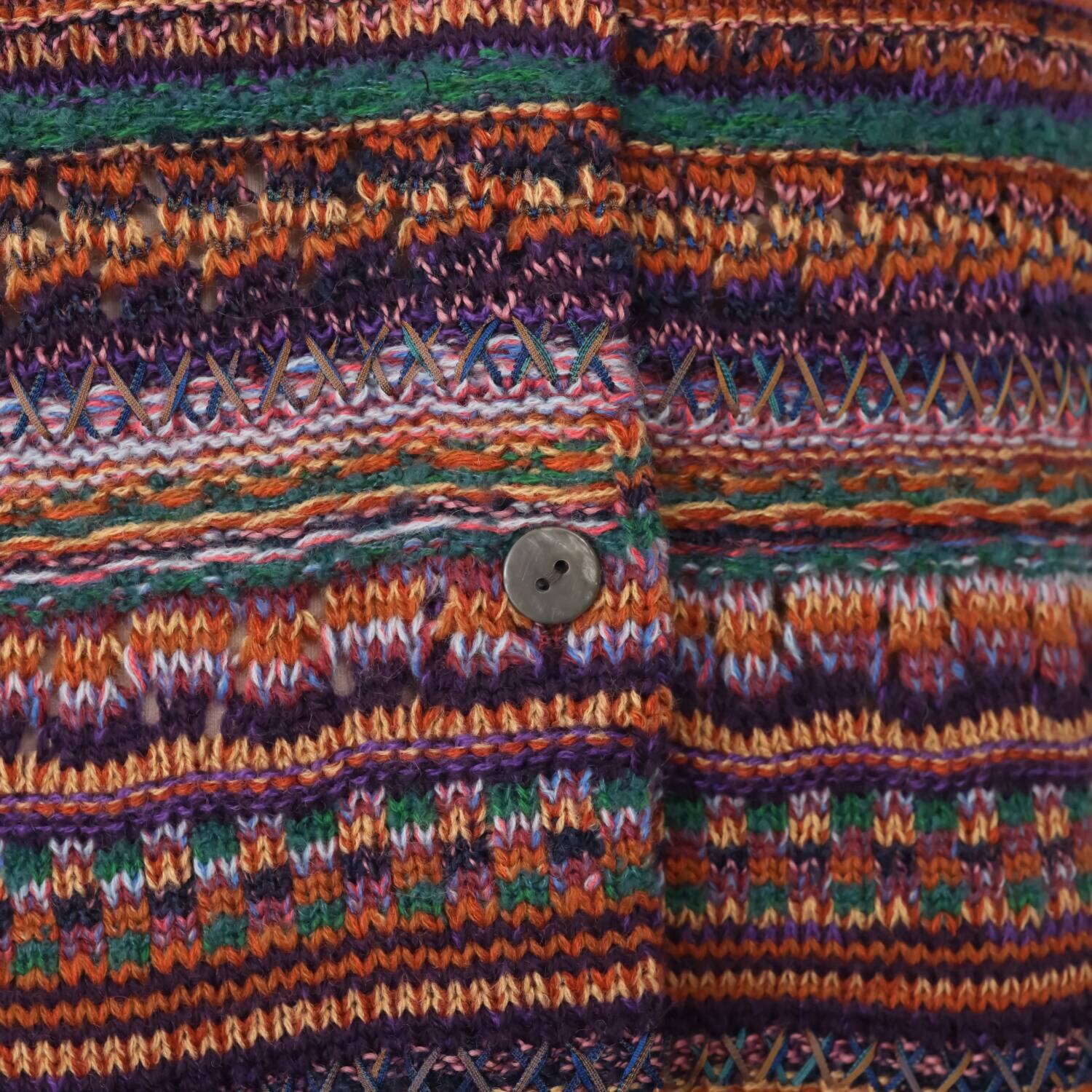 イイネス ランダムボーダー フード付カーディガン