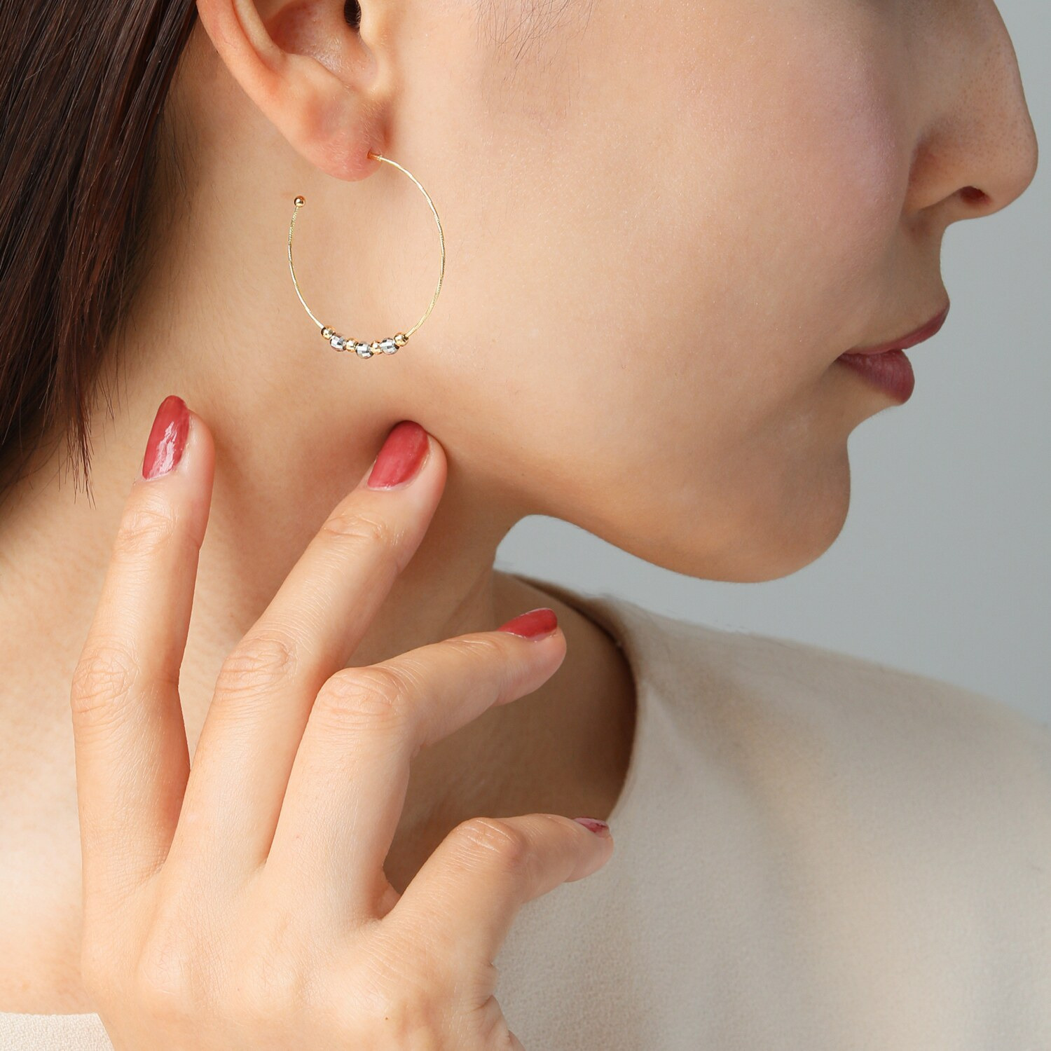 オーサムジュエリー １８Ｋ＆プラチナ９５０ スターライトボール ピアス