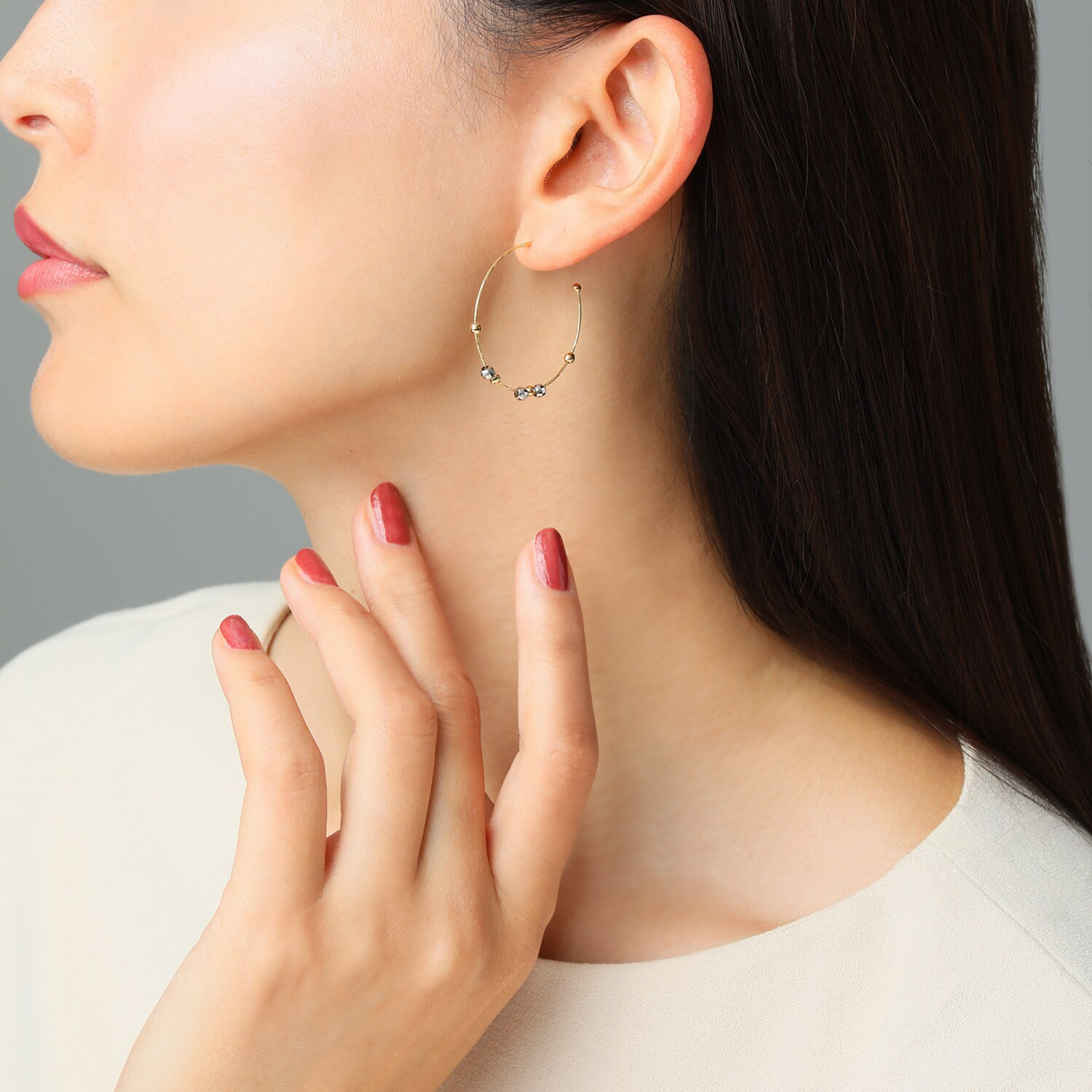 オーサムジュエリー １８Ｋ＆プラチナ９５０ スターライトボール ピアス