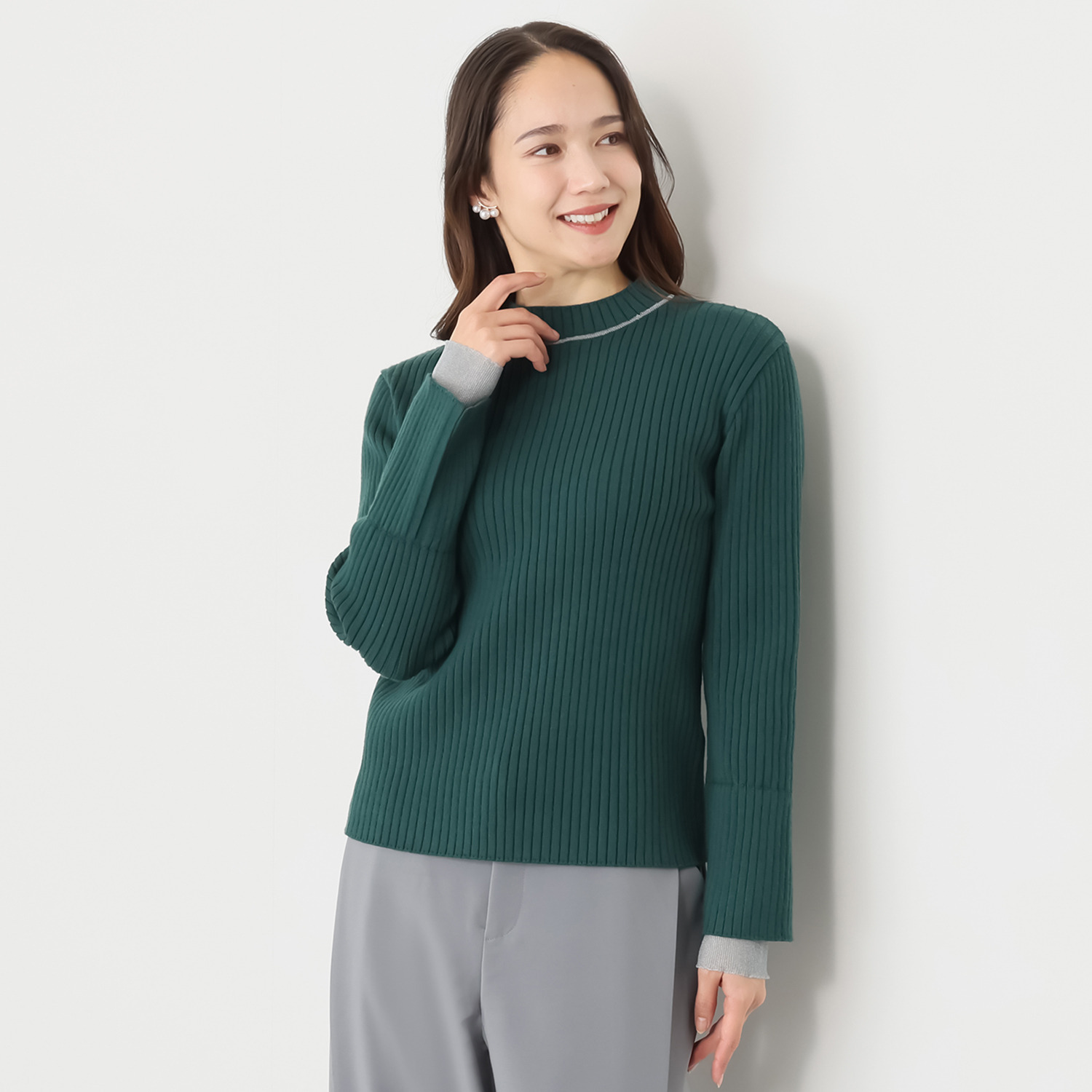 コモエリークローゼット カラーブロック ニットプルオーバー