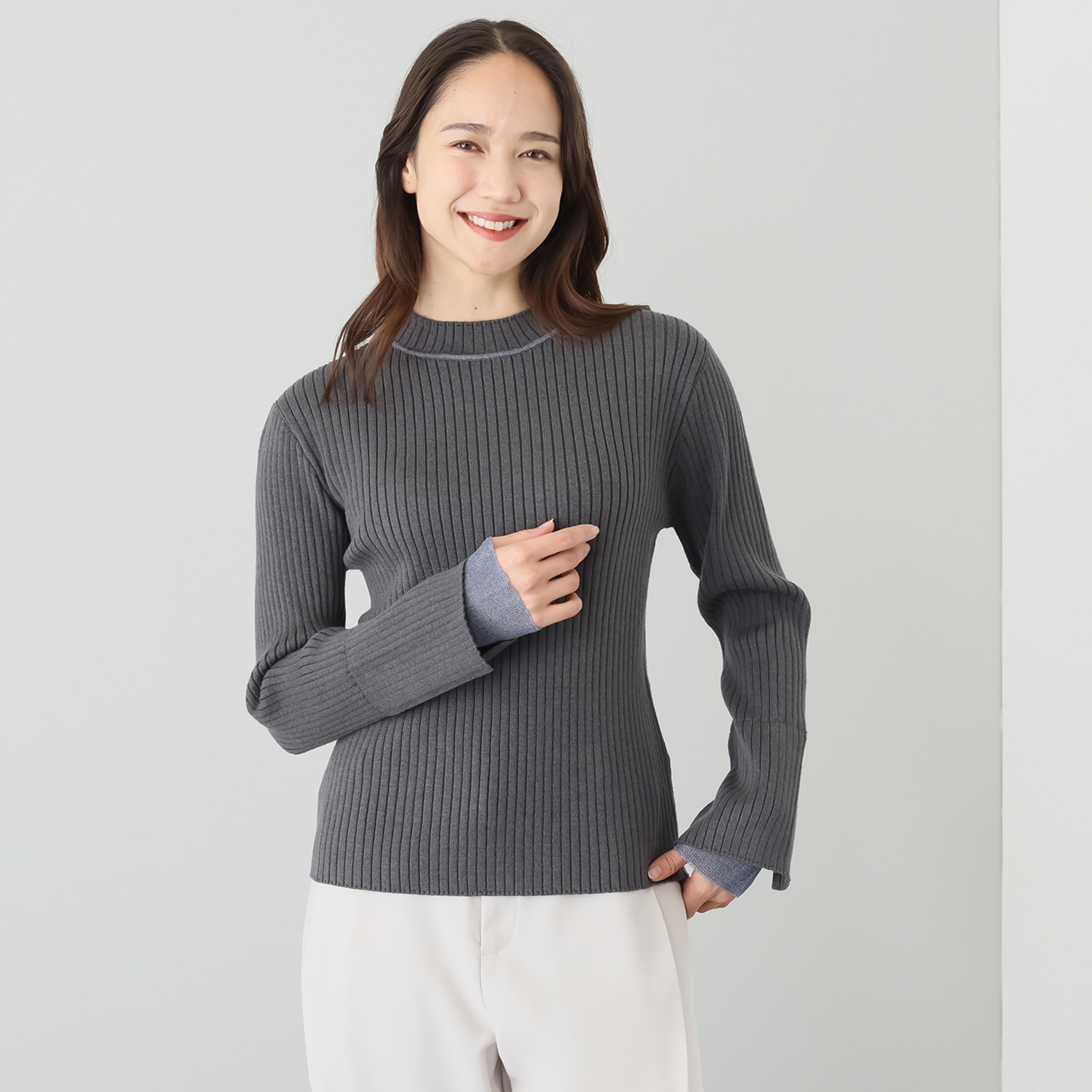 コモエリークローゼット カラーブロック ニットプルオーバー