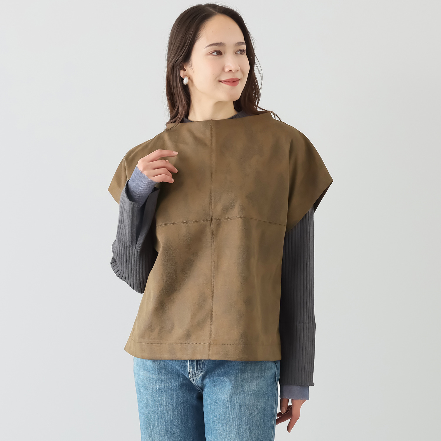 コモエリークローゼット スクエア レイヤートップス