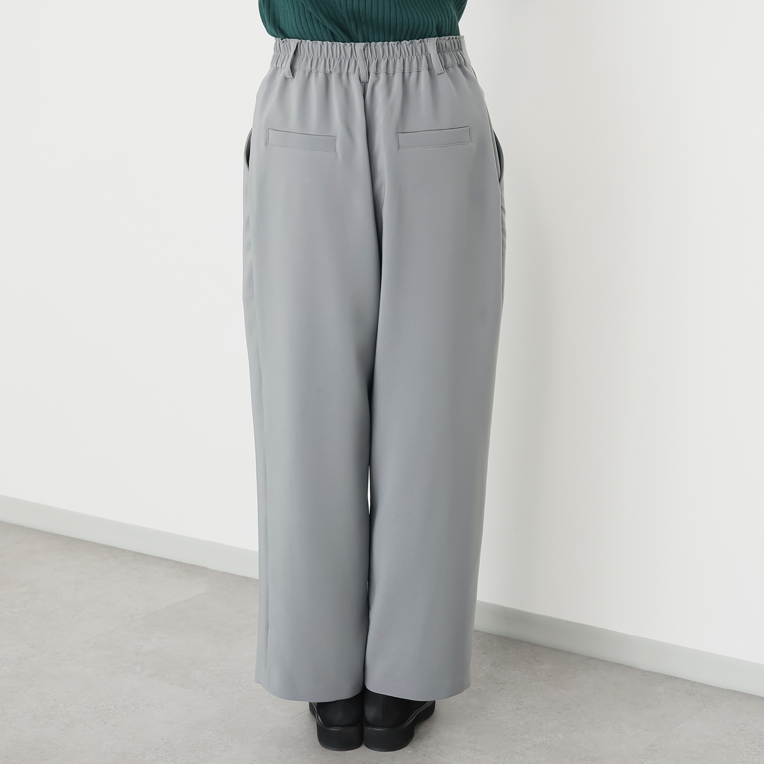 コモエリークローゼット ダイアゴナル タックパンツ